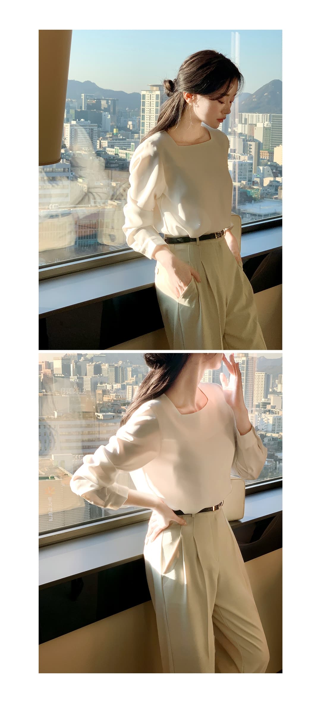 한국 chic 품격 프랑스식 광장 칼라 다용도 어깨 패드 맨위 상세 이미지 21