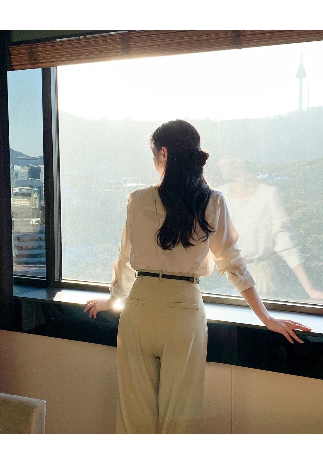 한국 chic 품격 프랑스식 광장 칼라 다용도 어깨 패드 맨위 상세 이미지 22