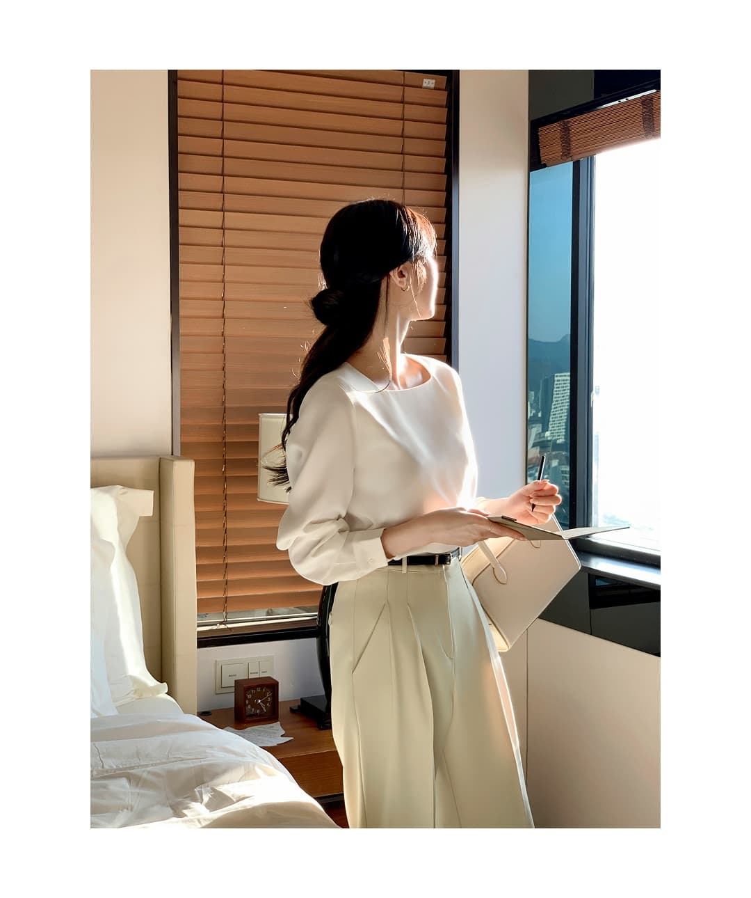 한국 chic 품격 프랑스식 광장 칼라 다용도 어깨 패드 맨위 상세 이미지 23