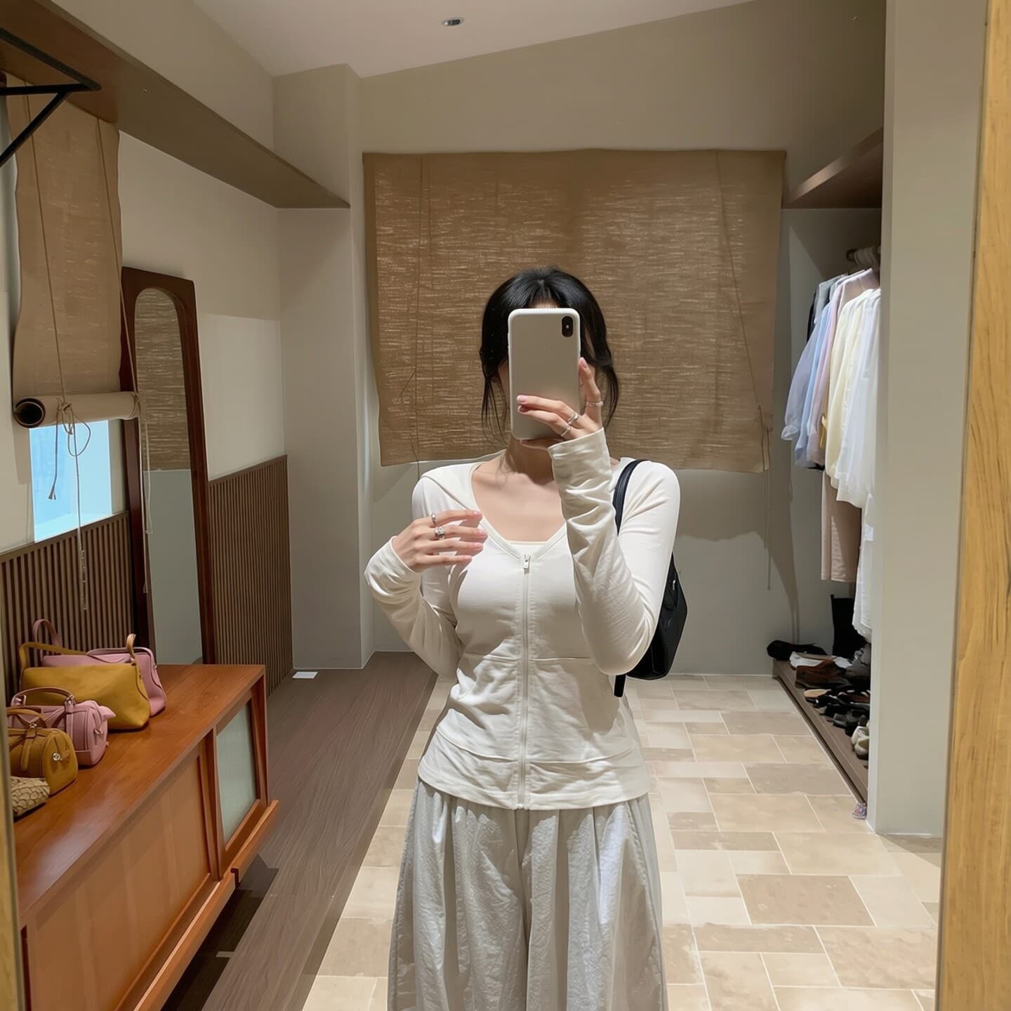 실사 백 순면 빅 사이즈 여성 의류 화이트 대나무 마디 후드 티 스웨터 지퍼 재킷 여성 짧은 오픈 가디건 맨위 상세 이미지 12