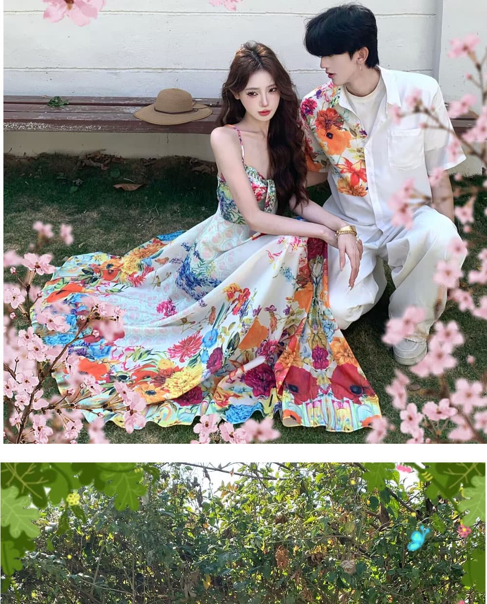 실사 새로운 2026 색상 꽃무늬 슬립 드레스 보헤미안 휴가 바람 커플 해변가 해변 롱 스커트 상세 이미지 7