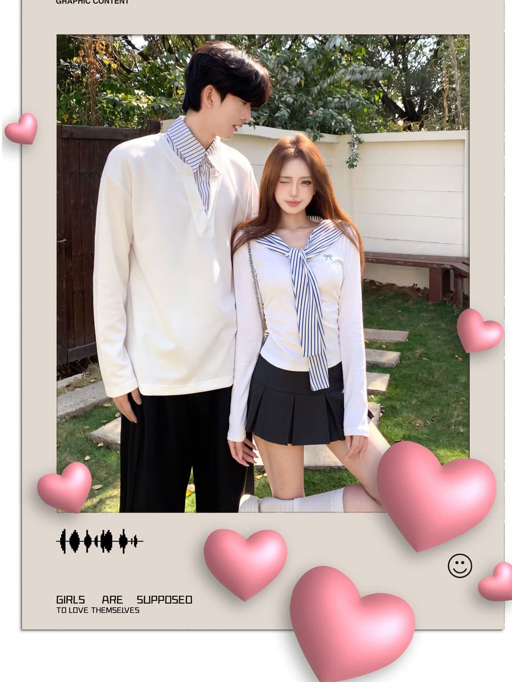 2026 이른 가을 커플 새로운 스트라이프 페이크 레이어드 긴팔 티셔츠 남녀 디자인 센스 몸매 가꾸기 슬림해 보이는 출퇴근 맨위 상세 이미지 7