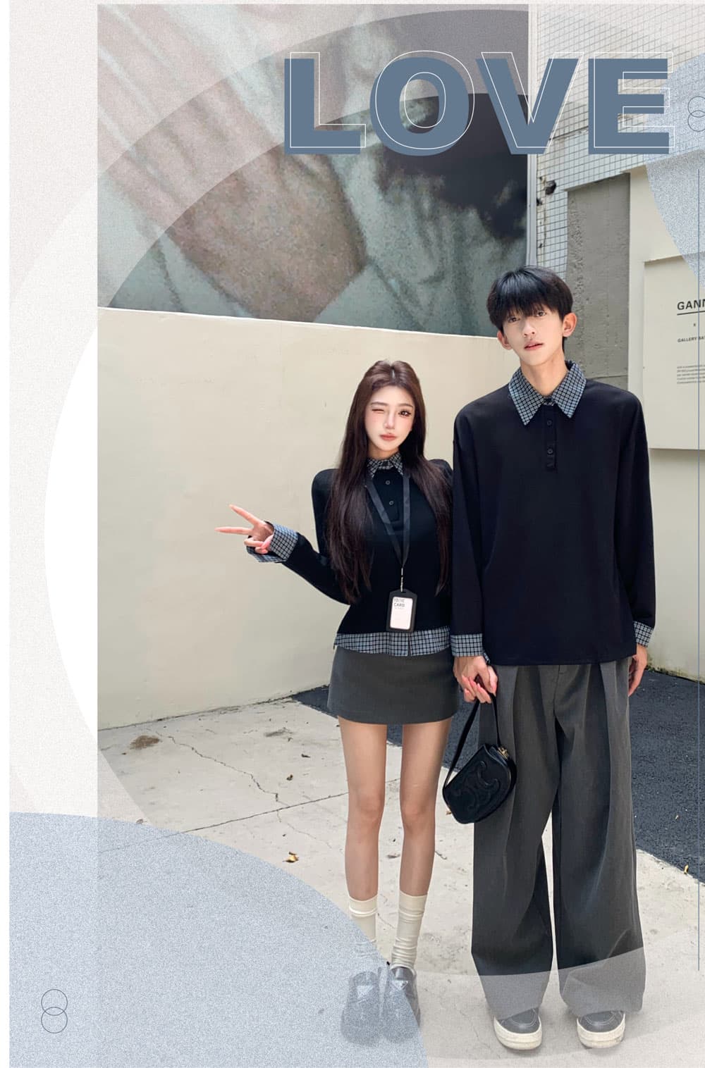 실사 2026 이른 가을 새로운 남녀 검정색 polo 긍정적 인 어깨 티셔츠 여성 디자인 센스 긴팔 넥타이 슬림해 보이는 품격 상세 이미지 11