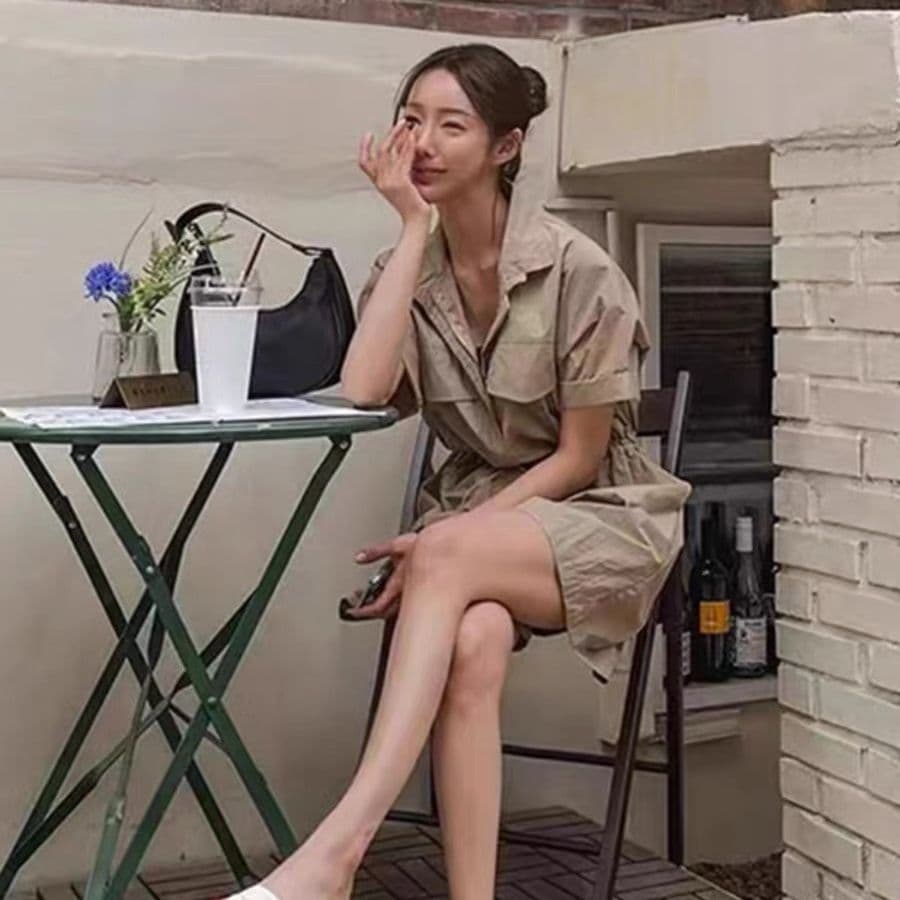 워크웨어 점프 슈트 여름 새로운 2026 캐주얼 다용도 펌프 로프 허리 수축 슬림해 보이는 작은 키 넓은 다리가 짧다. 바지 트렌디 이미지 3