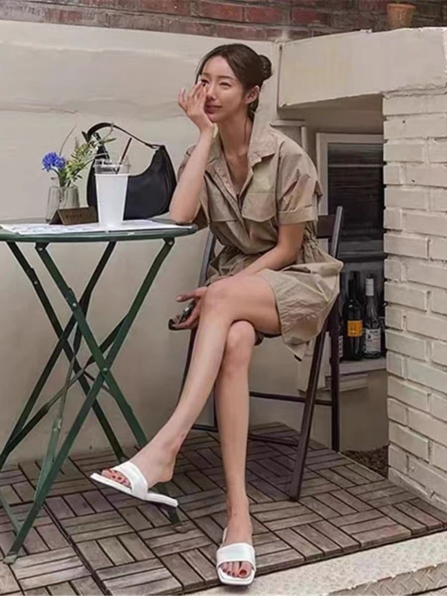워크웨어 점프 슈트 여름 새로운 2026 캐주얼 다용도 펌프 로프 허리 수축 슬림해 보이는 작은 키 넓은 다리가 짧다. 바지 트렌디 상세 이미지 4