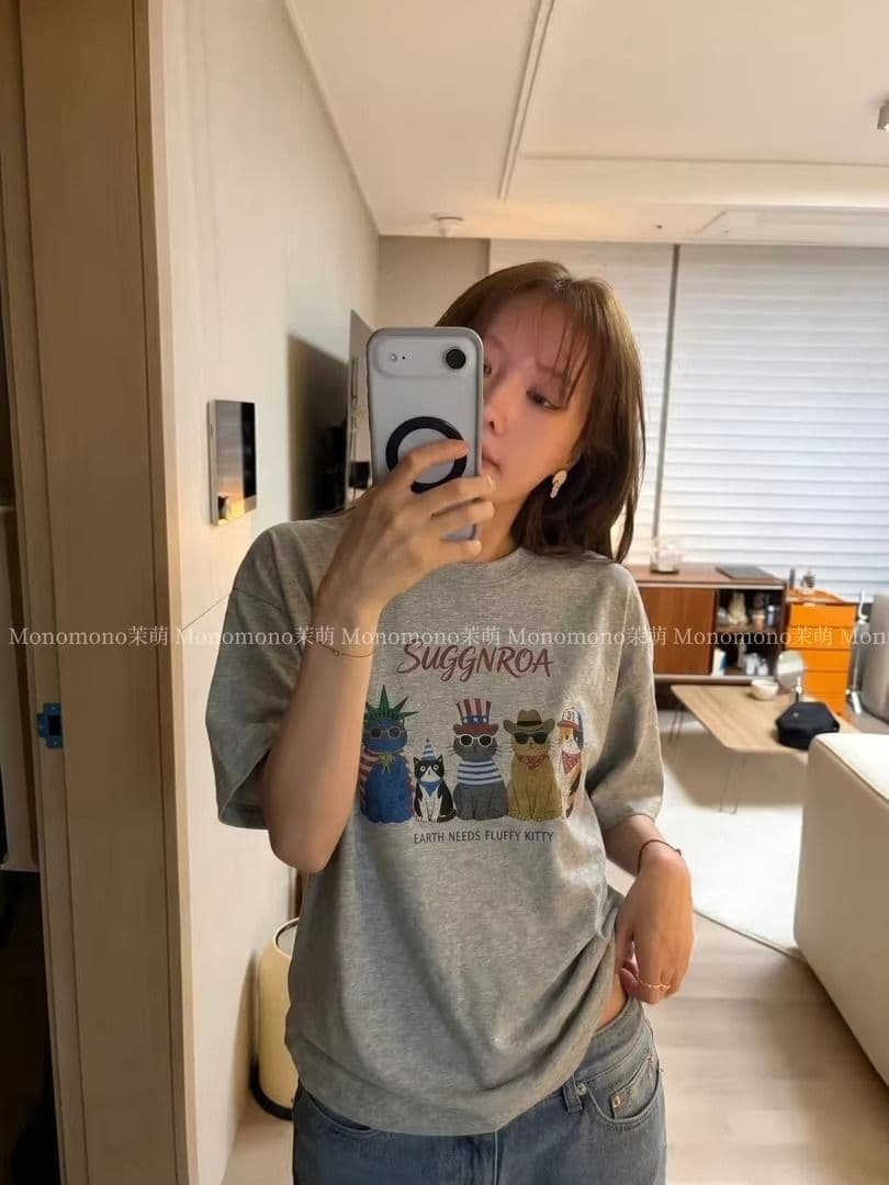 반팔 출퇴근 맨위 여름 섹션 새로운 만화 tee 캐주얼 운동 라운드 넥 티셔츠 트렌디 이미지 2