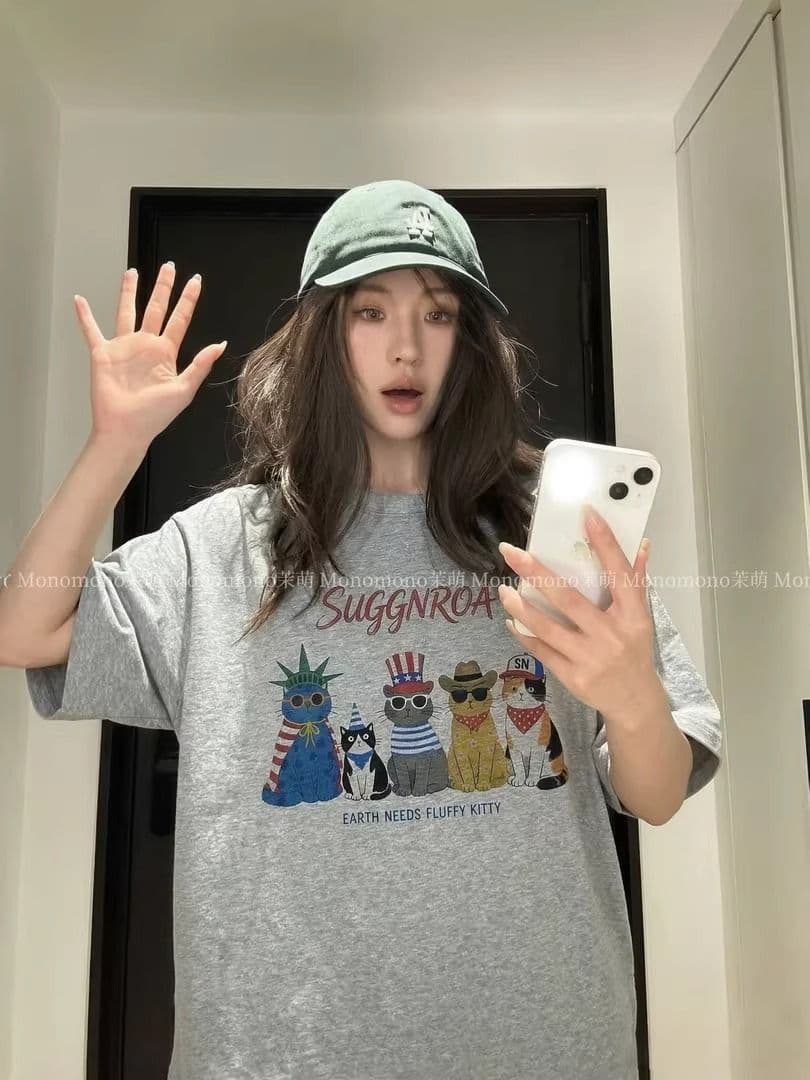 반팔 출퇴근 맨위 여름 섹션 새로운 만화 tee 캐주얼 운동 라운드 넥 티셔츠 트렌디 이미지 3