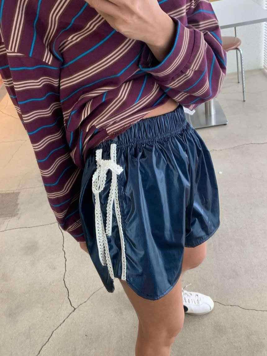 한국 동대문 봄 새로운 패션 레이스 반바지 여성 간결한 다용도 슬림해 보이는 캐주얼 핫 바지 외출용 트렌디 상세 이미지 7
