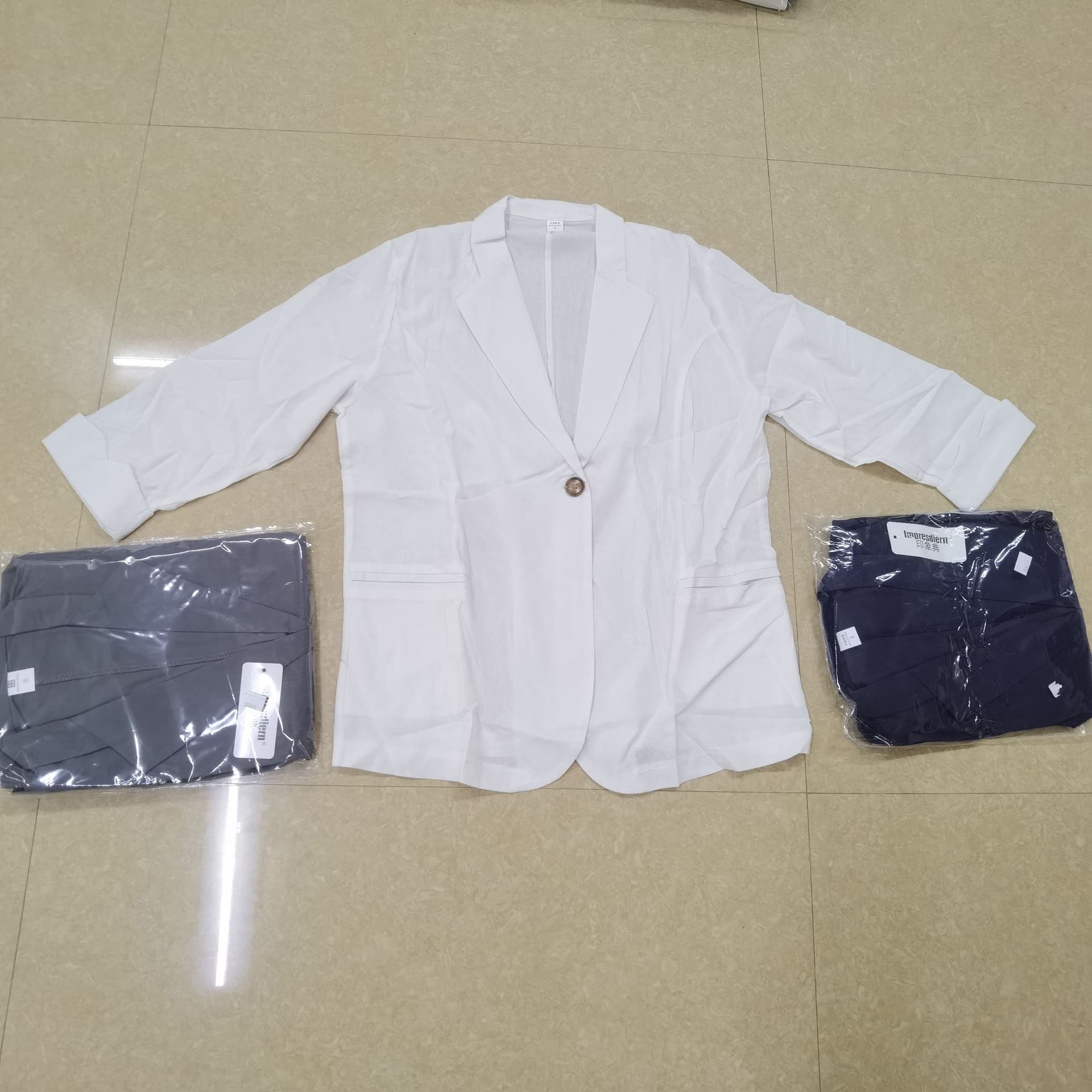 봄 여름 새로운 면 린넨 정장 작은 외투 7부 소매 디자인 센스 주머니 코디 조끼 외출용 셔츠 여성 의류 상세 이미지 24