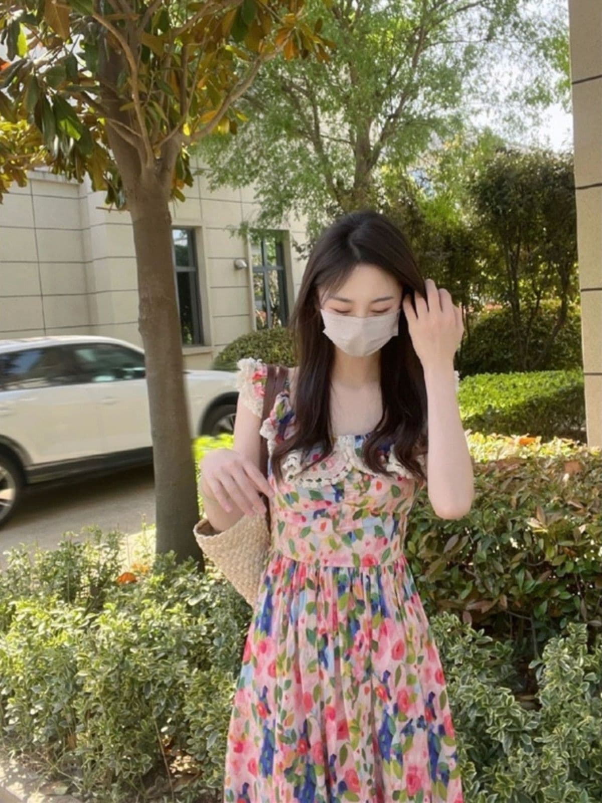 2026 여름 새로운 색상 꽃무늬 민소매 오프숄더 프랑스식 차 휴식 해변가 휴가 디자이너 드레스 이미지 3