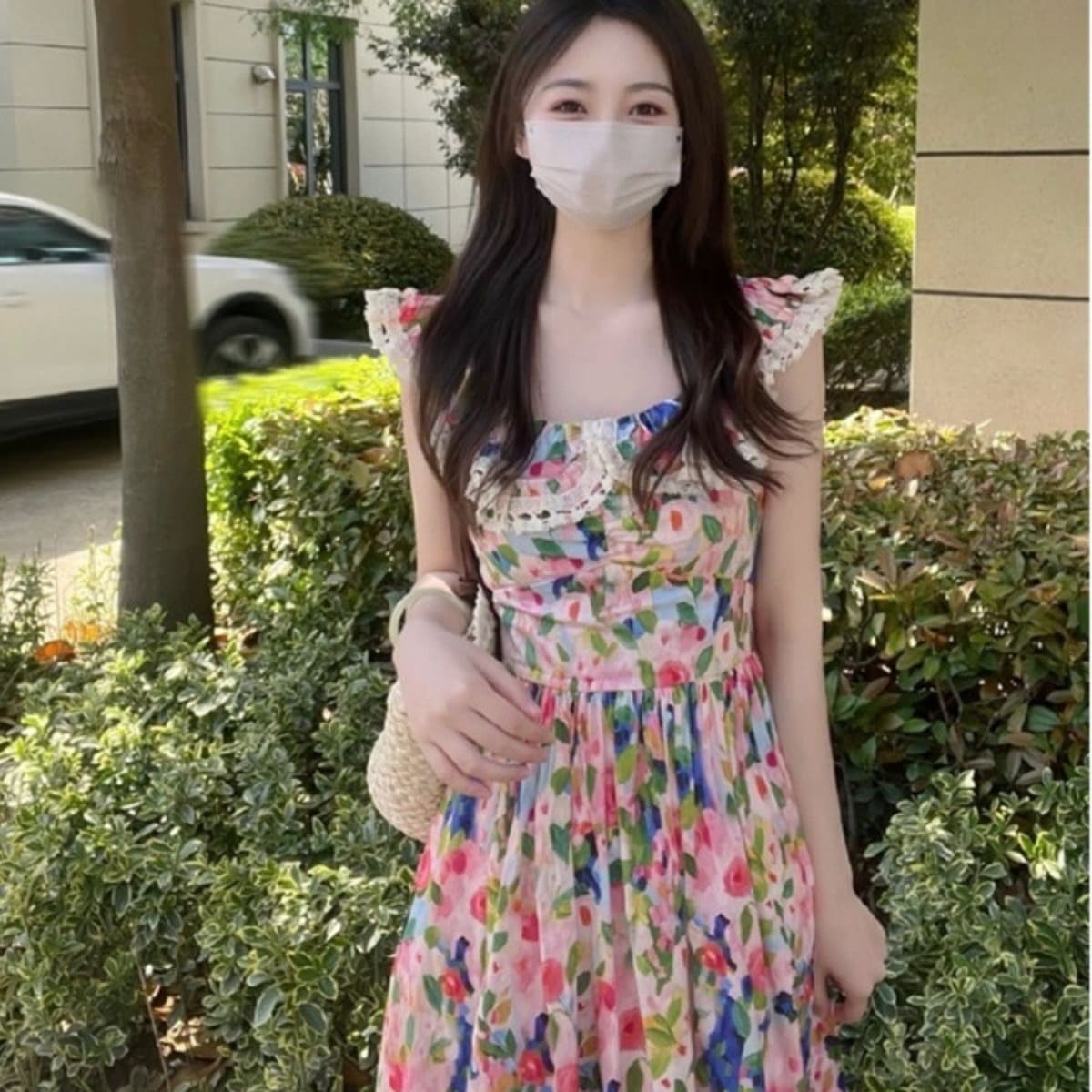 2026 여름 새로운 색상 꽃무늬 민소매 오프숄더 프랑스식 차 휴식 해변가 휴가 디자이너 드레스 이미지 5