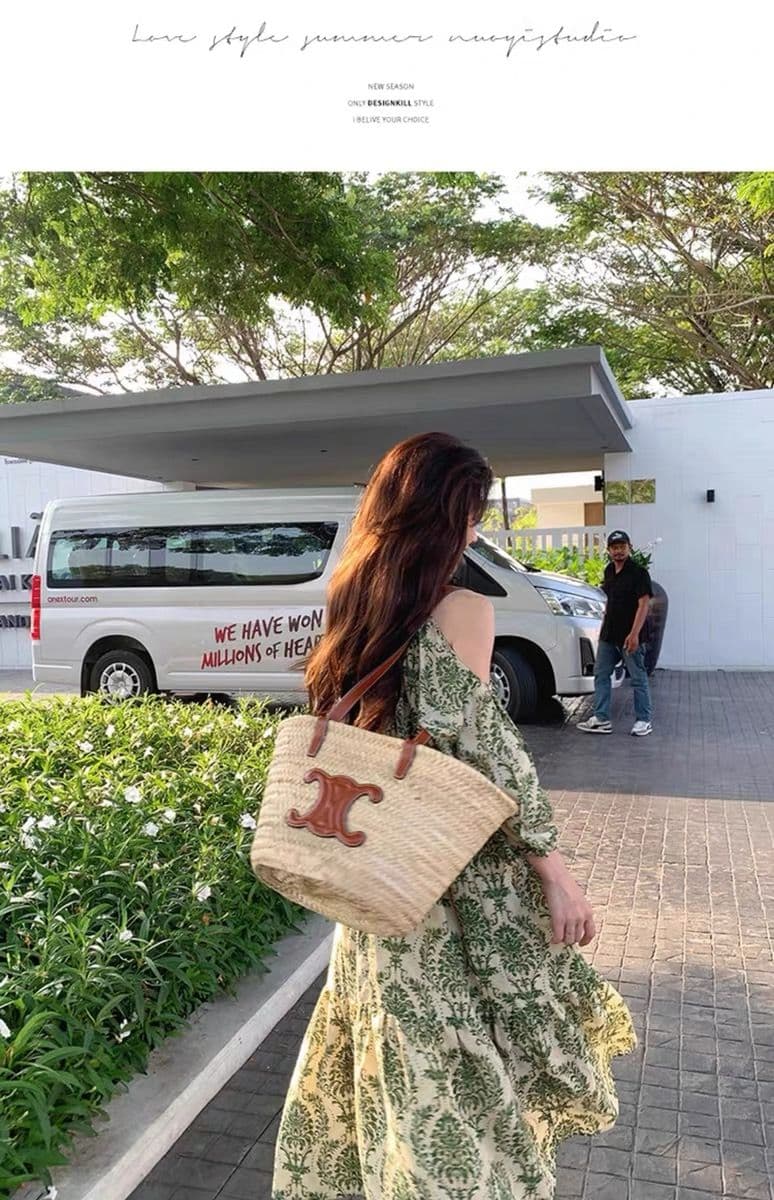 녹색 꽃무늬 오프숄더 여성 드레스 2026 년 여름 새로운 프랑스식 레트로 루즈핏 해변가 휴가 바람 롱 스커트 상세 이미지 11
