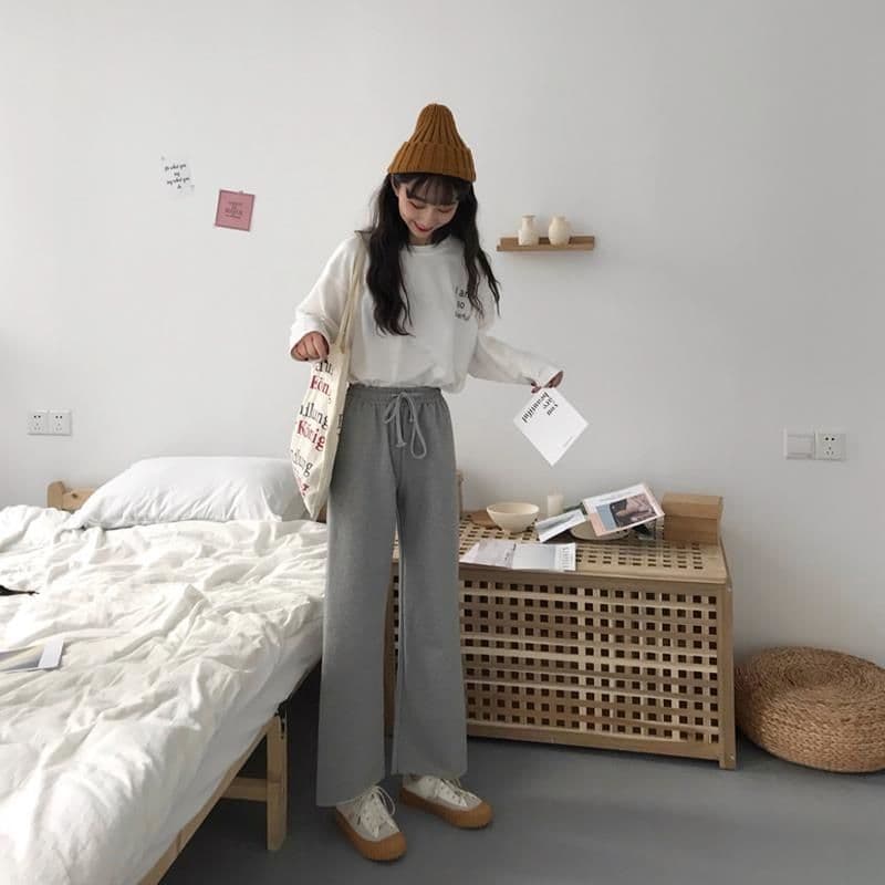 2026 여름 새로운 다용도 캐주얼 와이드 레그 팬츠 한국 스타일 새로운 출퇴근 바지 루즈핏 차가운 얇은 스타일 운동 바지 이미지 3