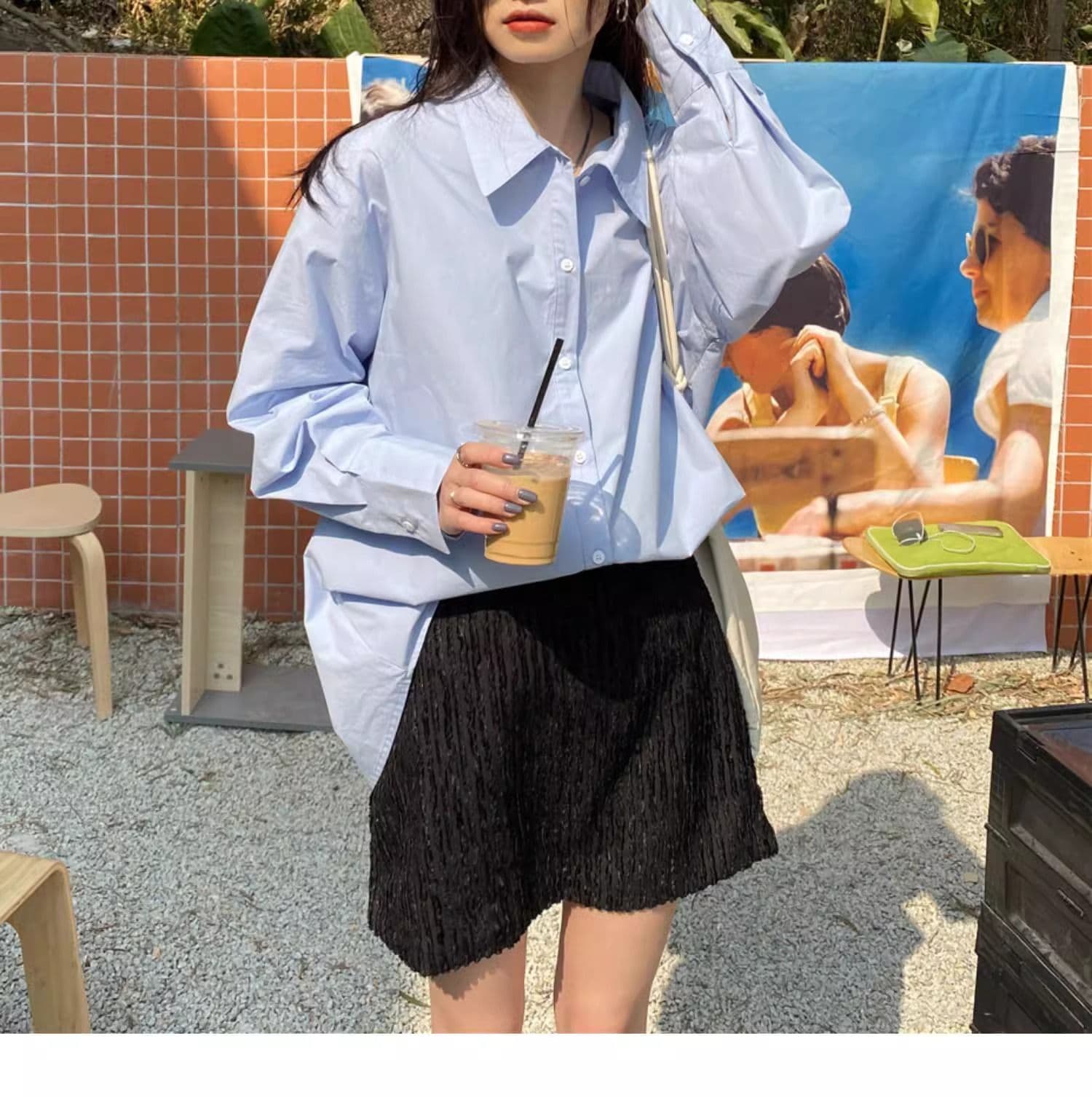 2026 가을 새로운 여성 셔츠 한국 스타일 루즈핏 느긋한 바람 표지 고기 슬림해 보이는 긴팔 자외선 차단 셔츠 재킷 맨위 상세 이미지 6