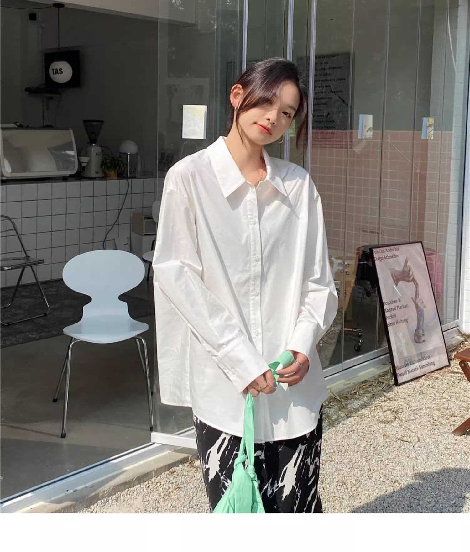 2026 가을 새로운 여성 셔츠 한국 스타일 루즈핏 느긋한 바람 표지 고기 슬림해 보이는 긴팔 자외선 차단 셔츠 재킷 맨위 상세 이미지 11