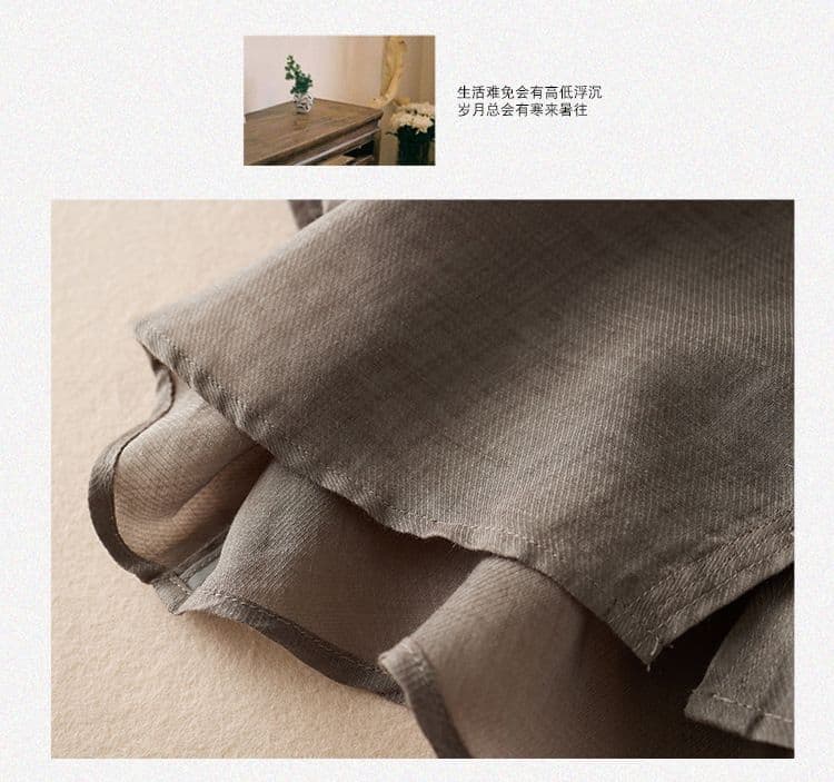 품격 문예 미니멀리즘 바람 면 린넨 반팔 여성 셔츠 올해 여름 새로운 국풍 스탠드 칼라 오픈 가디건 루즈핏 맨위 상세 이미지 24
