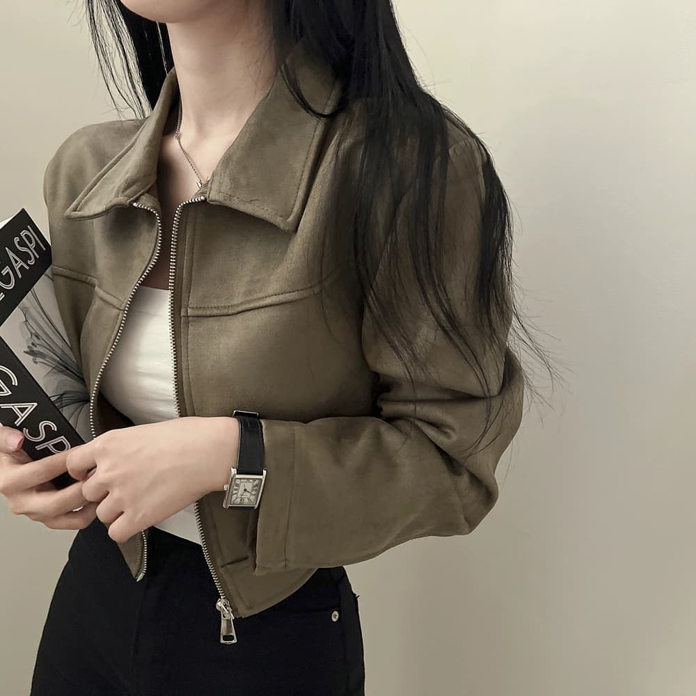 한국 chic 가을 레트로 잘 생긴 폴로 칼라 당겨서 사슬 루즈핏 다용도 긴팔 플러시 쇼트 스타일 재킷 여성 코트