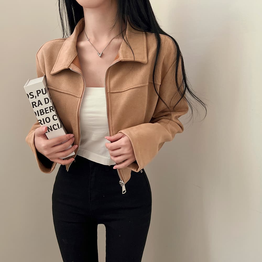 한국 chic 가을 레트로 잘 생긴 폴로 칼라 당겨서 사슬 루즈핏 다용도 긴팔 플러시 쇼트 스타일 재킷 여성 코트 상세 이미지 2