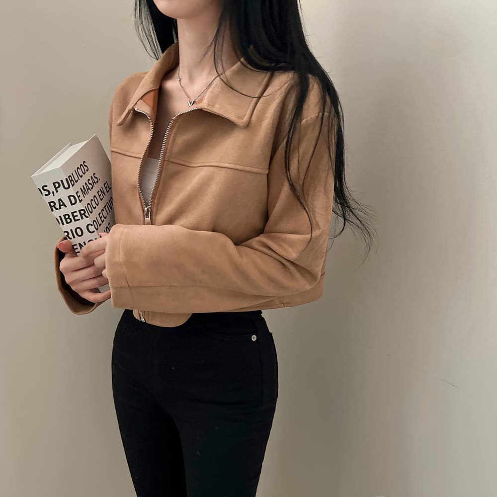 한국 chic 가을 레트로 잘 생긴 폴로 칼라 당겨서 사슬 루즈핏 다용도 긴팔 플러시 쇼트 스타일 재킷 여성 코트 상세 이미지 6