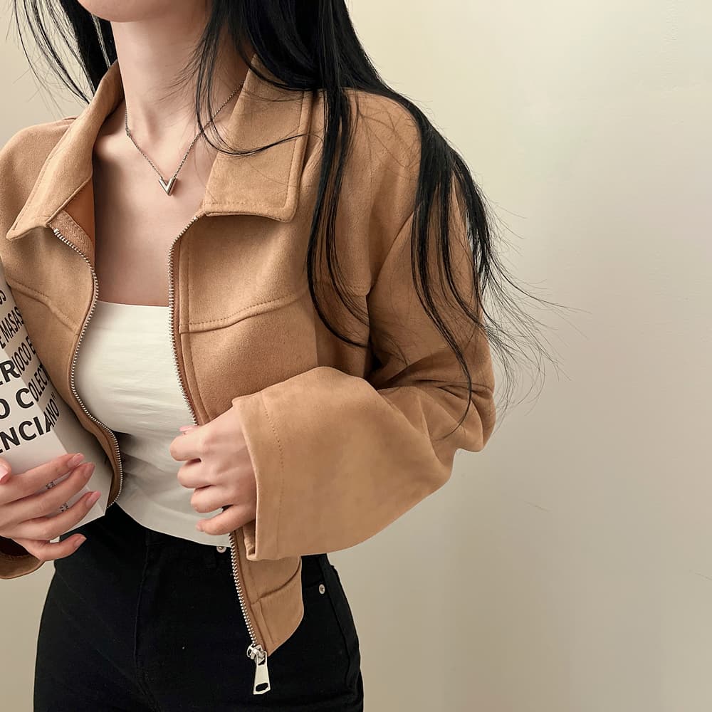 한국 chic 가을 레트로 잘 생긴 폴로 칼라 당겨서 사슬 루즈핏 다용도 긴팔 플러시 쇼트 스타일 재킷 여성 코트 상세 이미지 8