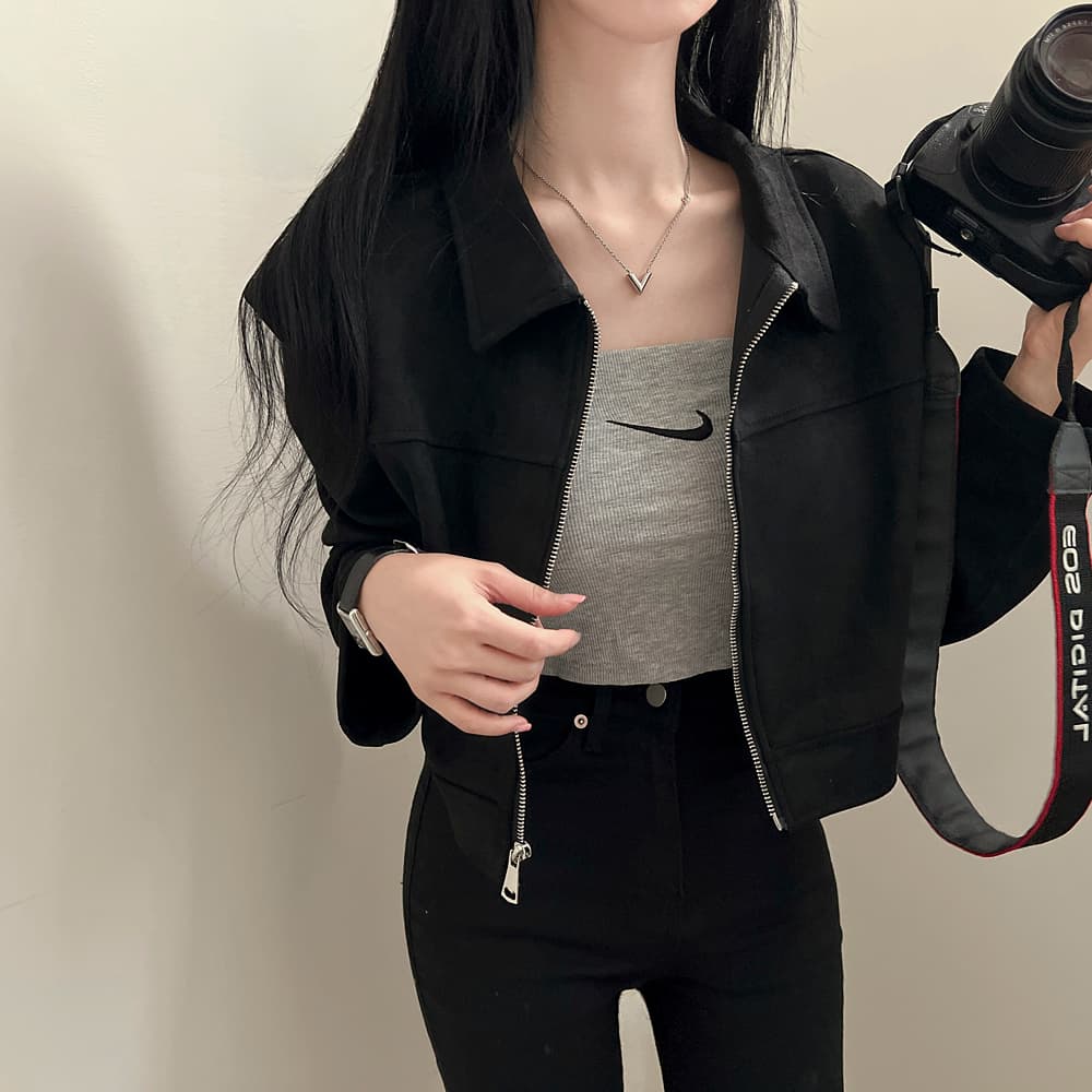 한국 chic 가을 레트로 잘 생긴 폴로 칼라 당겨서 사슬 루즈핏 다용도 긴팔 플러시 쇼트 스타일 재킷 여성 코트 상세 이미지 20