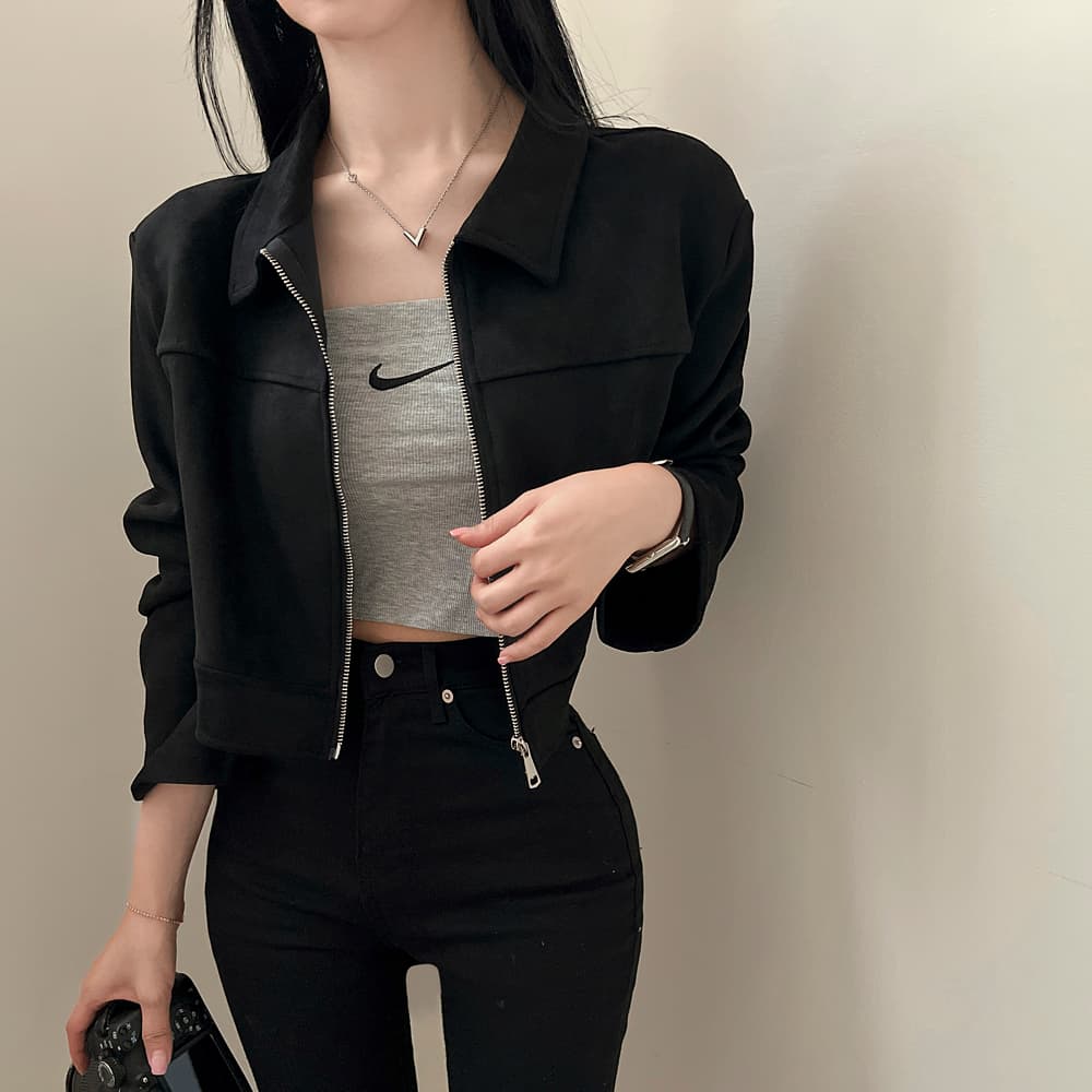 한국 chic 가을 레트로 잘 생긴 폴로 칼라 당겨서 사슬 루즈핏 다용도 긴팔 플러시 쇼트 스타일 재킷 여성 코트 상세 이미지 22