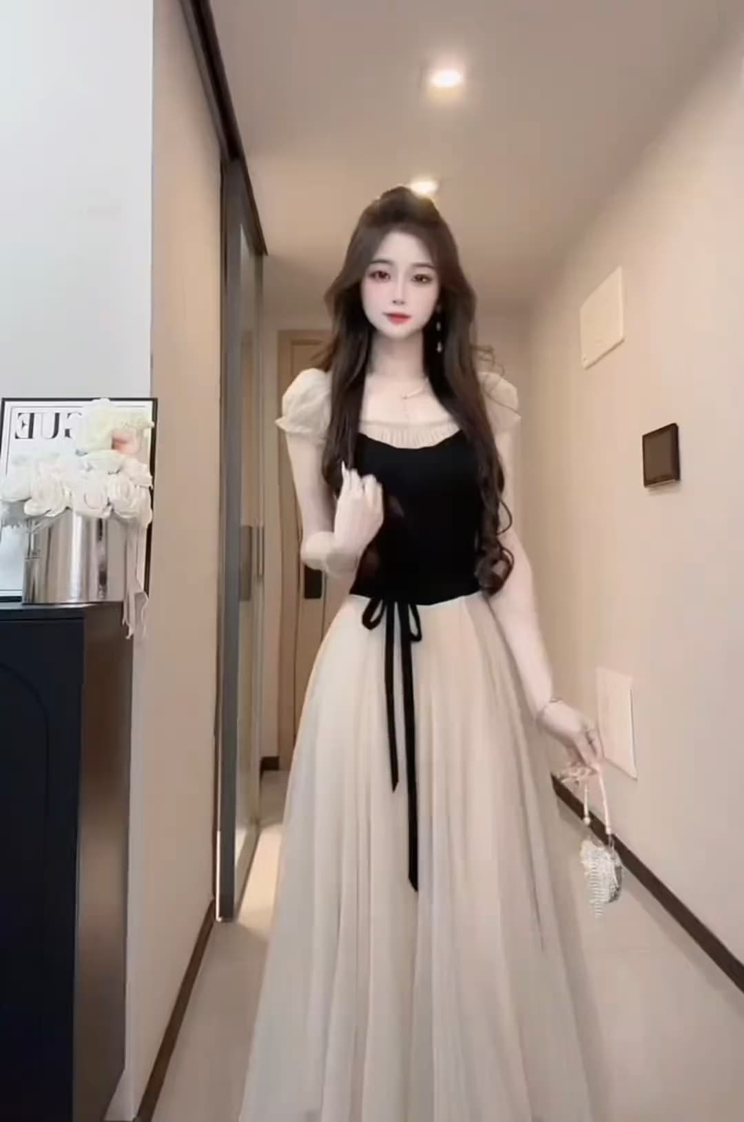 빅 사이즈 발레 바람 부드러운 바람 요정 치마 패치워크 망사 드레스 상세 이미지 3