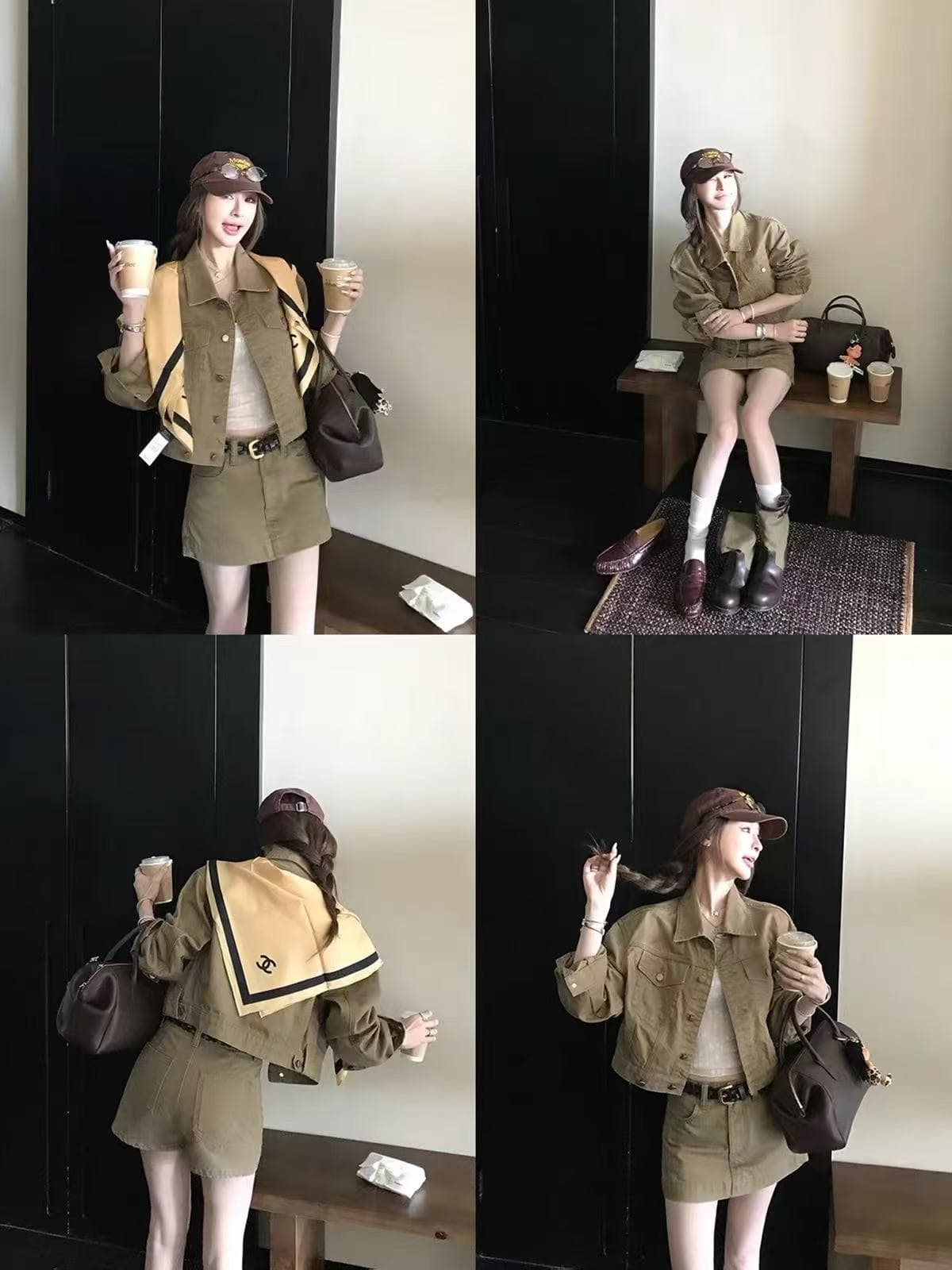 eans suit 느슨함 타닌 절대적으로 훌륭함 비율 워싱 면 부드러운 반면 이 뼈 느슨함 자기 접촉 데님 세트 이미지 4
