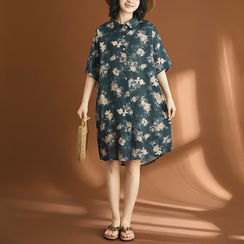 실사 정가 2026 빅 사이즈 여성 의류 지방 m 아마 레트로 문예 POLO 칼라 불규칙 프릴 셔츠 상세 이미지 2