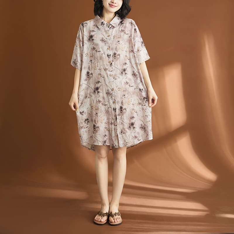 실사 정가 2026 빅 사이즈 여성 의류 지방 m 아마 레트로 문예 POLO 칼라 불규칙 프릴 셔츠 상세 이미지 9