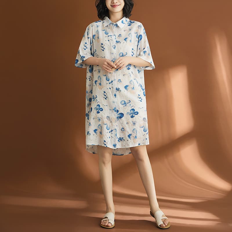 실사 정가 2026 빅 사이즈 여성 의류 지방 m 아마 신선함 문예 POLO 칼라 불규칙 프릴 셔츠 상세 이미지 8