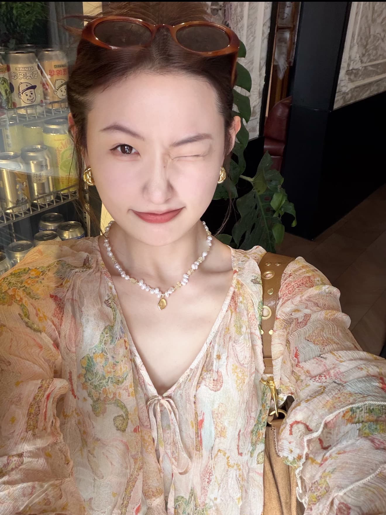 wana try 오즈의 마법사 프린트 나팔 소매 얇은 오픈 가디건 26 봄 신제품 요정 우아한 센스 맨위 여성 상세 이미지 1