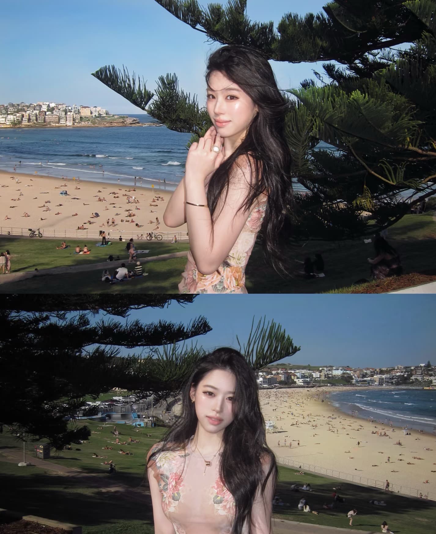 아메리칸 순수한 욕망 섹시함 프린트 민소매 만나는 조끼 핫걸 바람 슬림해 보이는 새로운 맨위 경기 하이웨이스트 반바지 세트 이미지 3