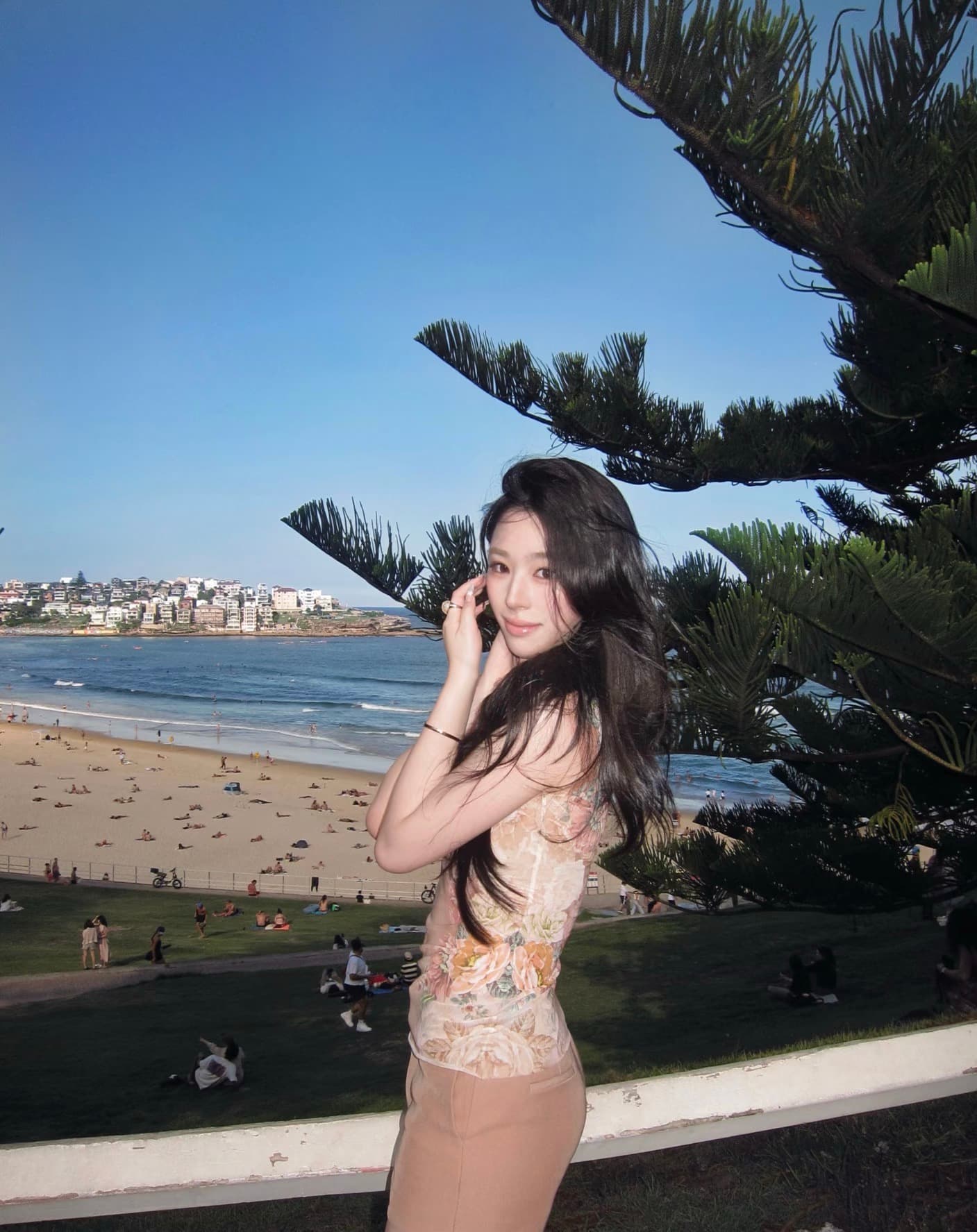 아메리칸 순수한 욕망 섹시함 프린트 민소매 만나는 조끼 핫걸 바람 슬림해 보이는 새로운 맨위 경기 하이웨이스트 반바지 세트 이미지 4