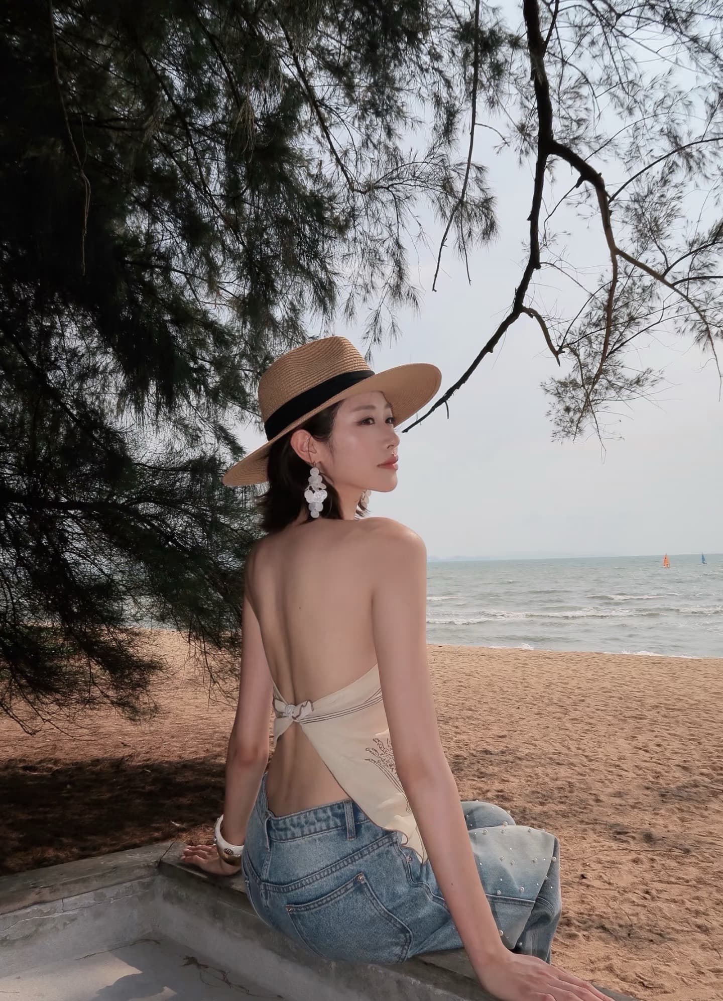 레트로 민족 스타일 행침 목 튜브탑 뽕나무 누에 실크 센스 스카프 스타일 슬립 보헤미안 휴가 바람 핫걸 외출용 상세 이미지 3