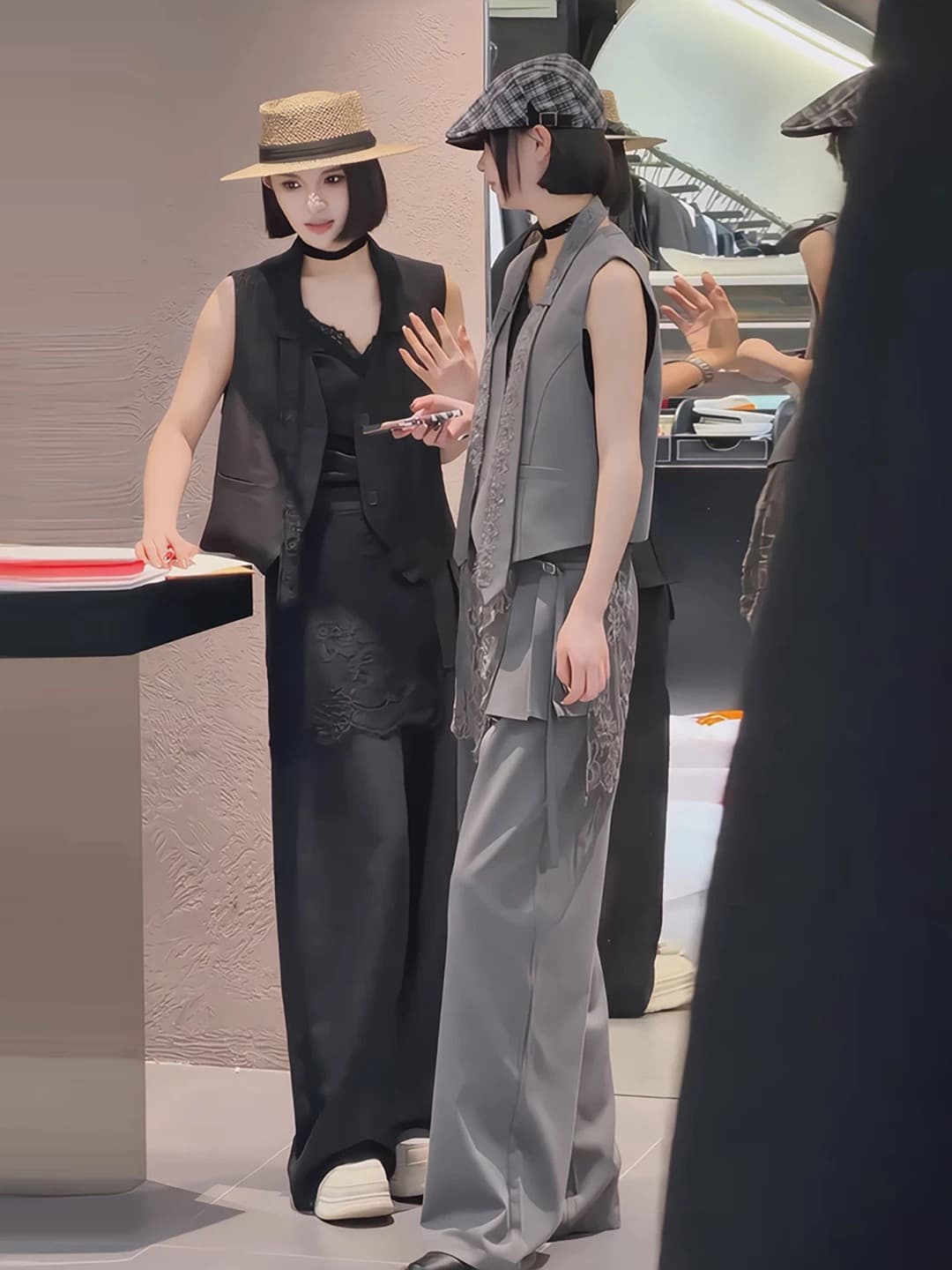 2026 슈퍼 화재 자이언트 잘 생긴 ~ 중 전체 집합 ootd 착용 가져 가라. 출퇴근 정장 베스트 재킷 랩스커트팬츠 바지 세트 여성