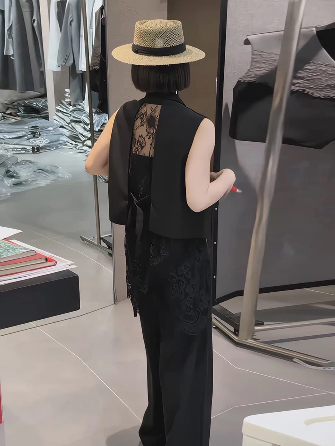 2026 슈퍼 화재 자이언트 잘 생긴 ~ 중 전체 집합 ootd 착용 가져 가라. 출퇴근 정장 베스트 재킷 랩스커트팬츠 바지 세트 여성 상세 이미지 4