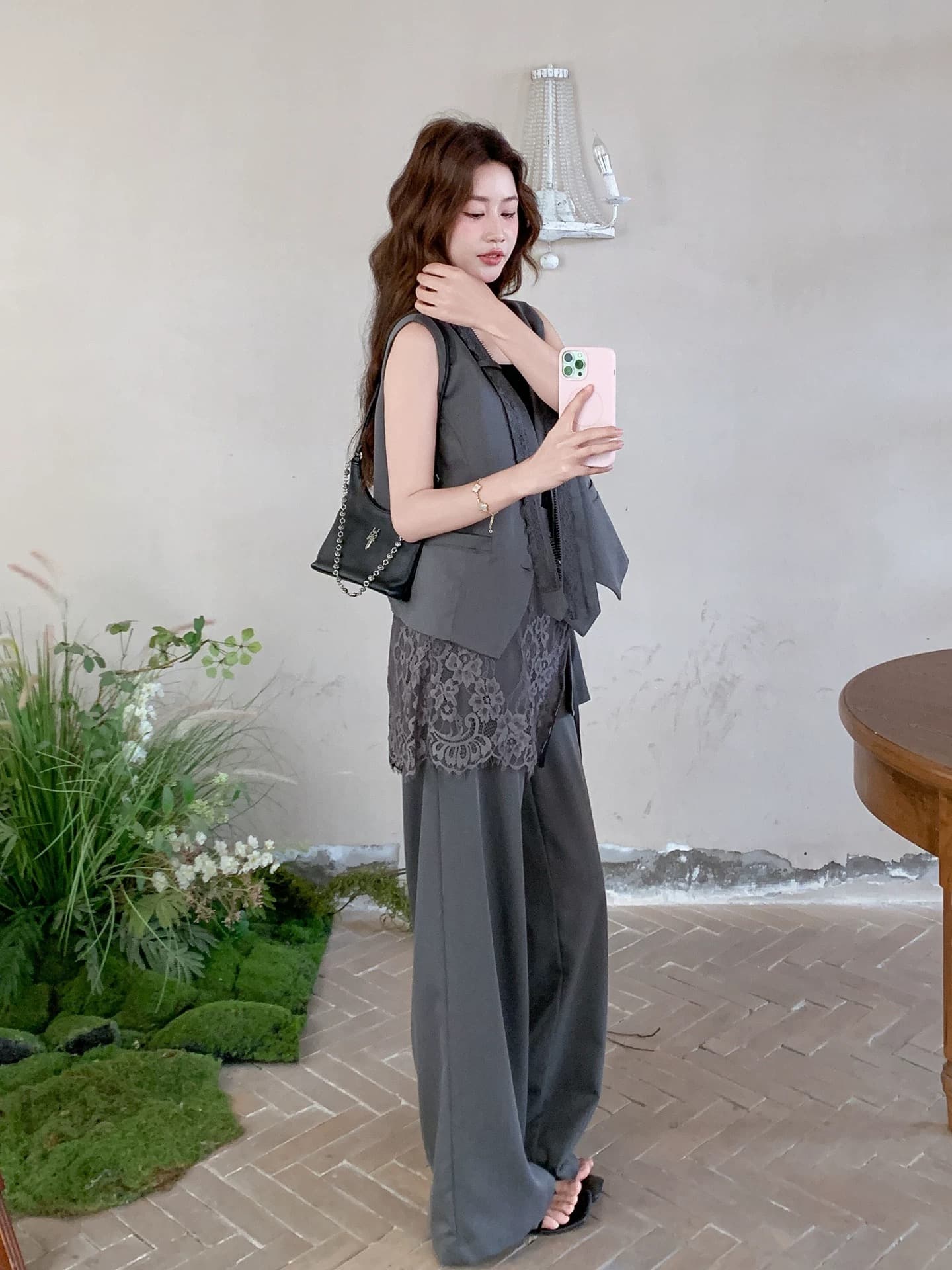 2026 슈퍼 화재 자이언트 잘 생긴 ~ 중 전체 집합 ootd 착용 가져 가라. 출퇴근 정장 베스트 재킷 랩스커트팬츠 바지 세트 여성 상세 이미지 6