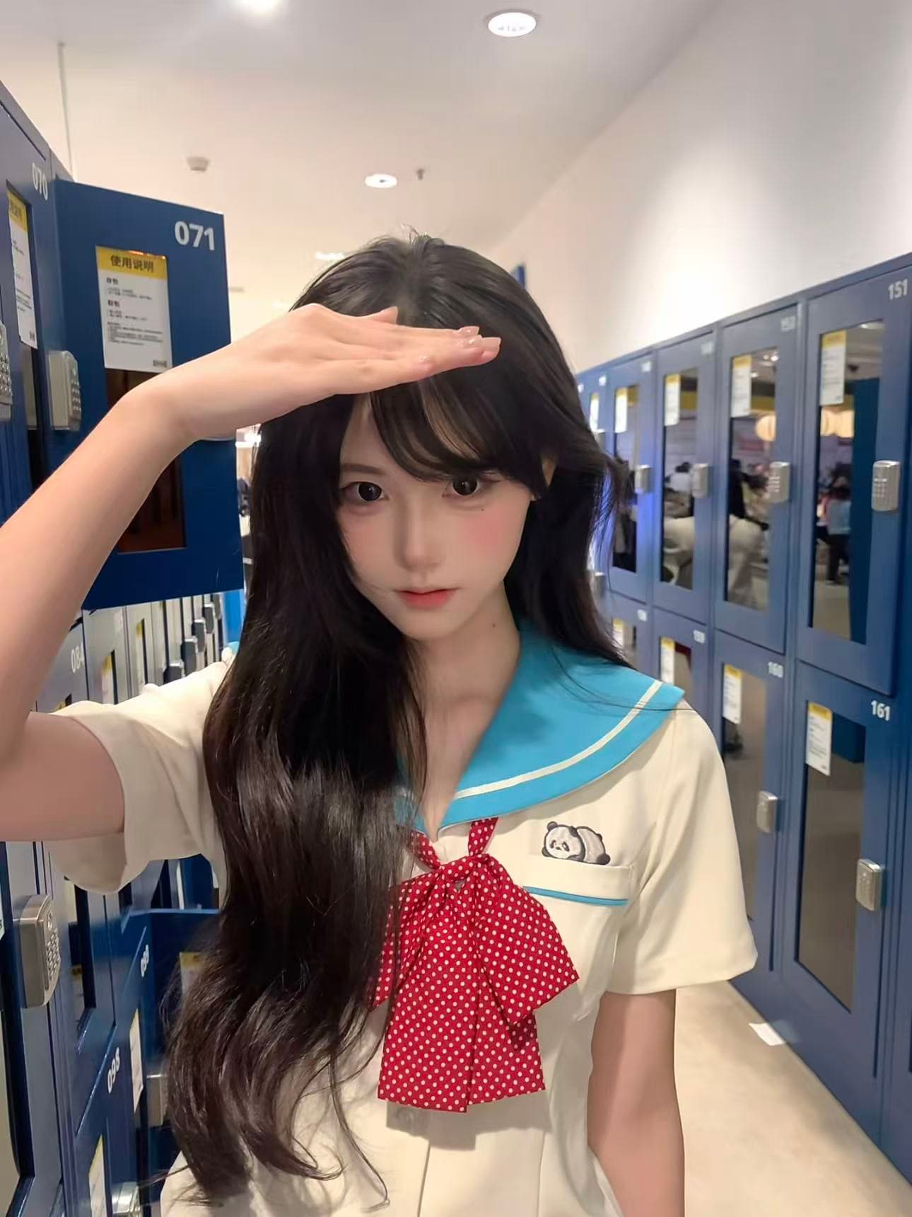 자동차 PCT 어린이 jk 봄날 사역 작은 해바라기 오리지널 일본식 학원 스타일 세일러복 허리 수축 맨위 플리츠 치마 세트 상세 이미지 3