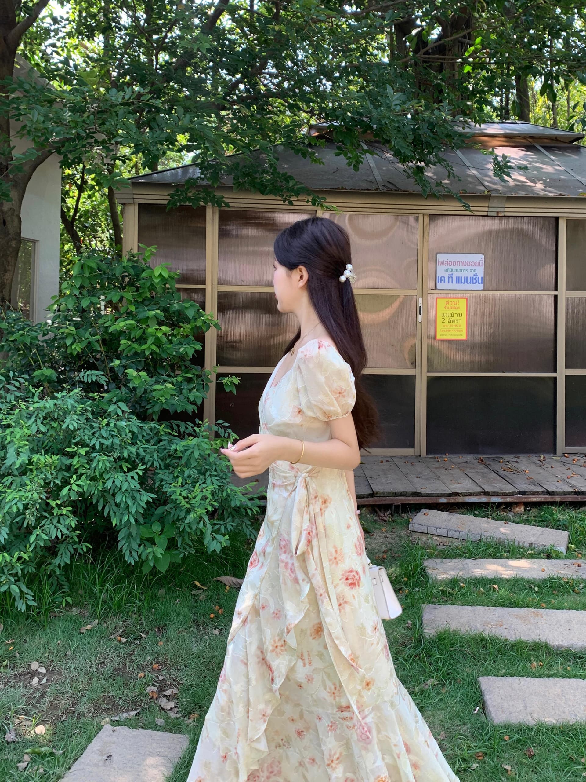 실사 빅 사이즈 여름 낭만주의 ~ 중 치마 하나 슬라이스 스트랩 프랑스식 낭만주의 프린트 드레스 상세 이미지 27