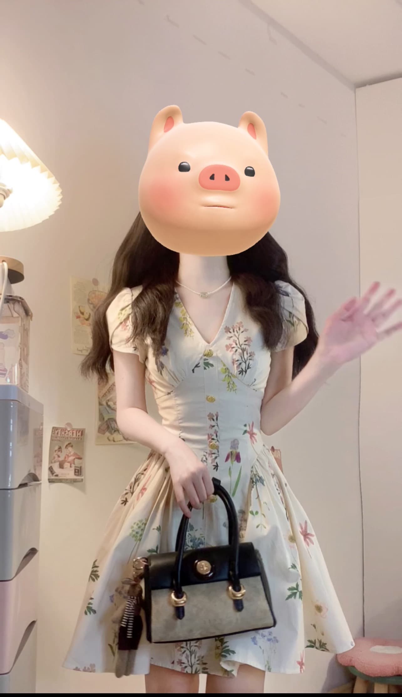 실사 빅 사이즈 프랑스식 레트로 식물 프린트 여성 드레스 여름 작은 대중 디자인 센스 휴가 바람 상세 이미지 10