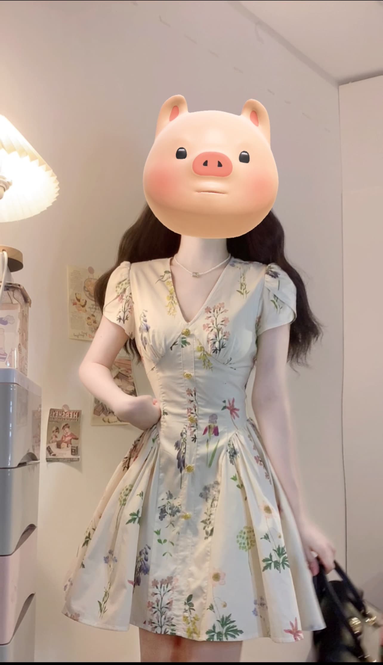 실사 빅 사이즈 프랑스식 레트로 식물 프린트 여성 드레스 여름 작은 대중 디자인 센스 휴가 바람 상세 이미지 11