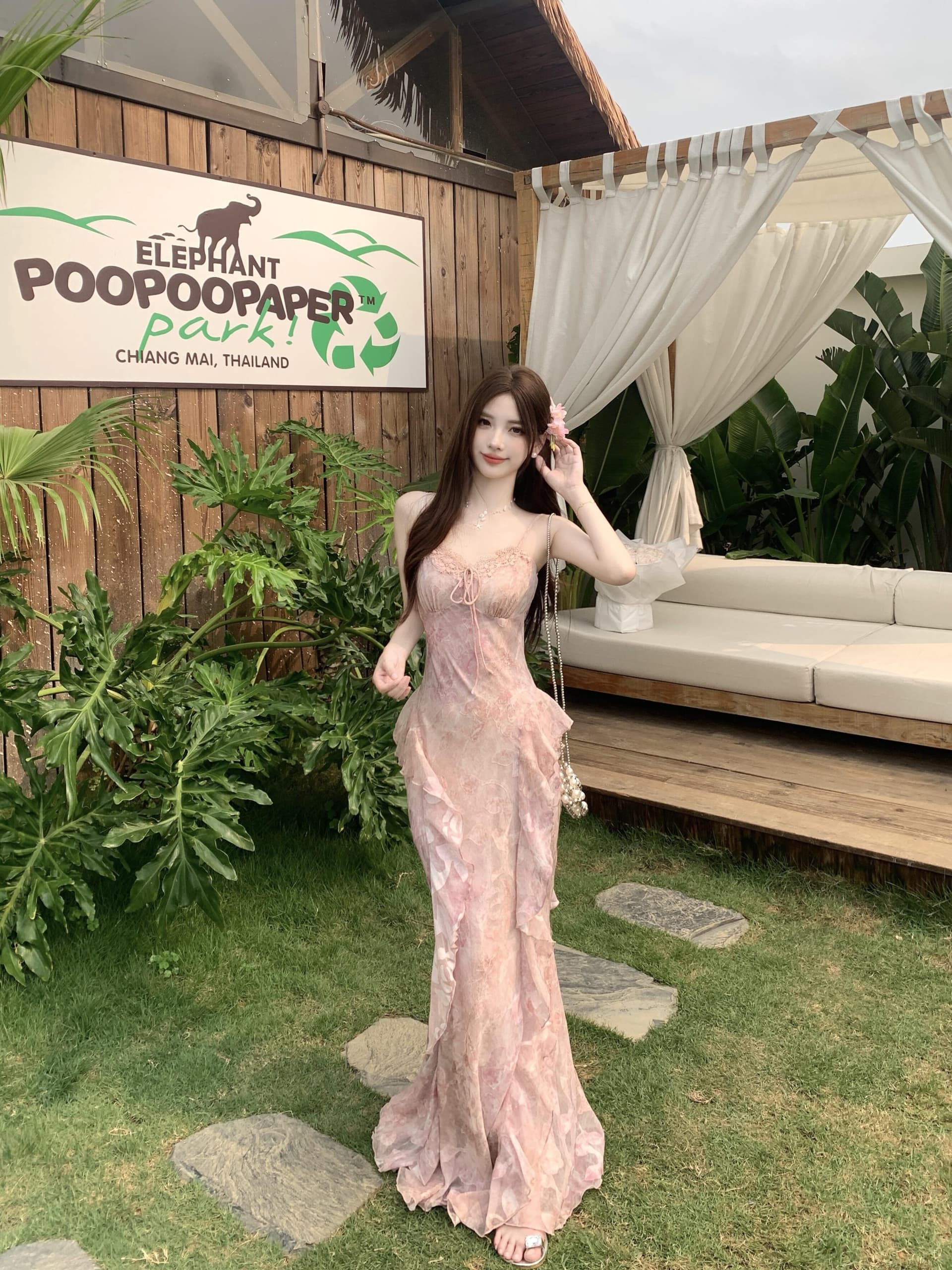 실사 빅 사이즈 여름 새로운 수 있습니다. 조정 몸매 가꾸기 슬림해 보이는 연꽃 잎 작은 꽃무늬 품격 순수한 욕망 바람 슬립 드레스 상세 이미지 21