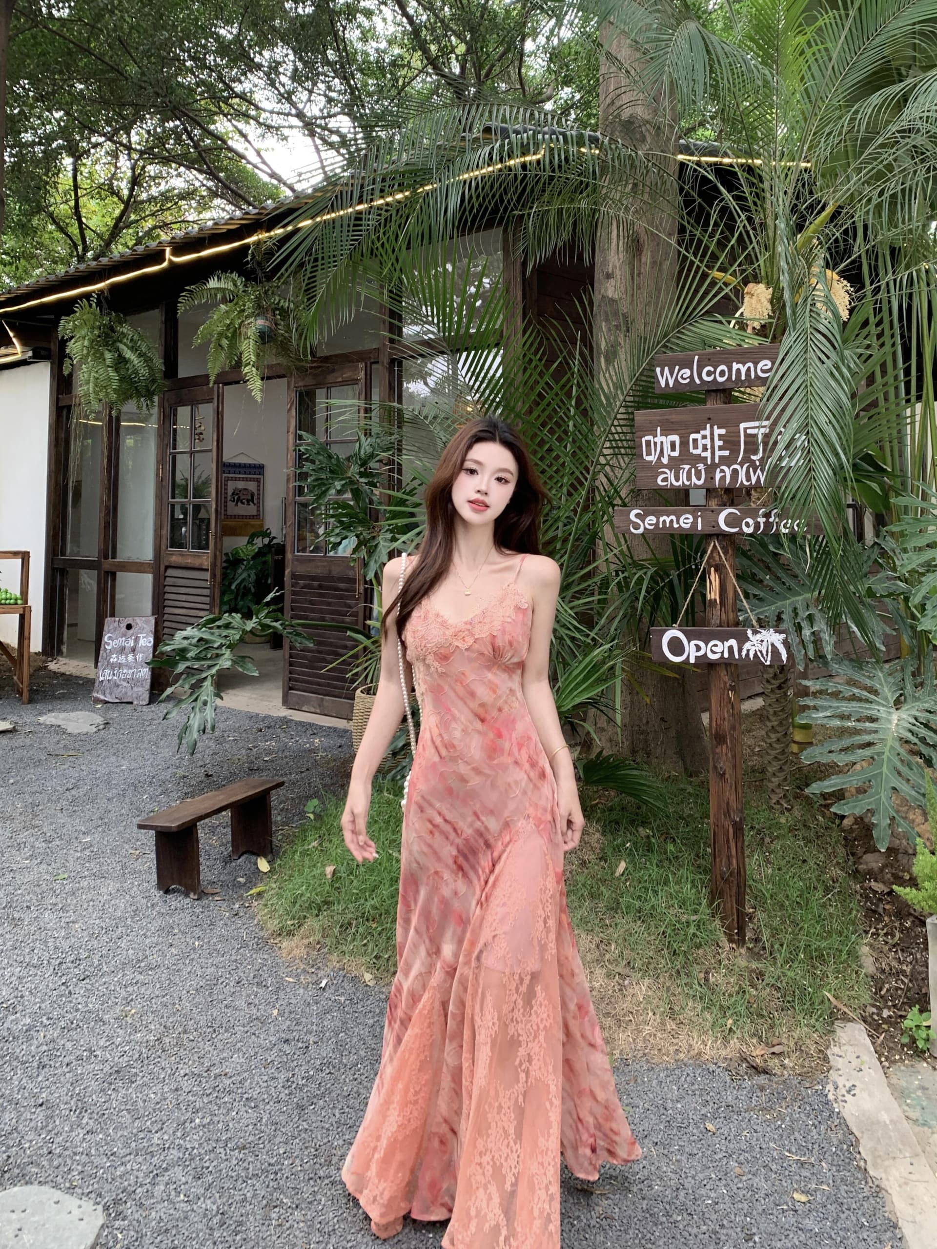 실사 빅 사이즈 2026 여름 새로운 슬립 레이스 무거운 작업 드레스 순수한 욕망 바람 몸매 가꾸기 슬림해 보이는 롱 스커트 여성 상세 이미지 29