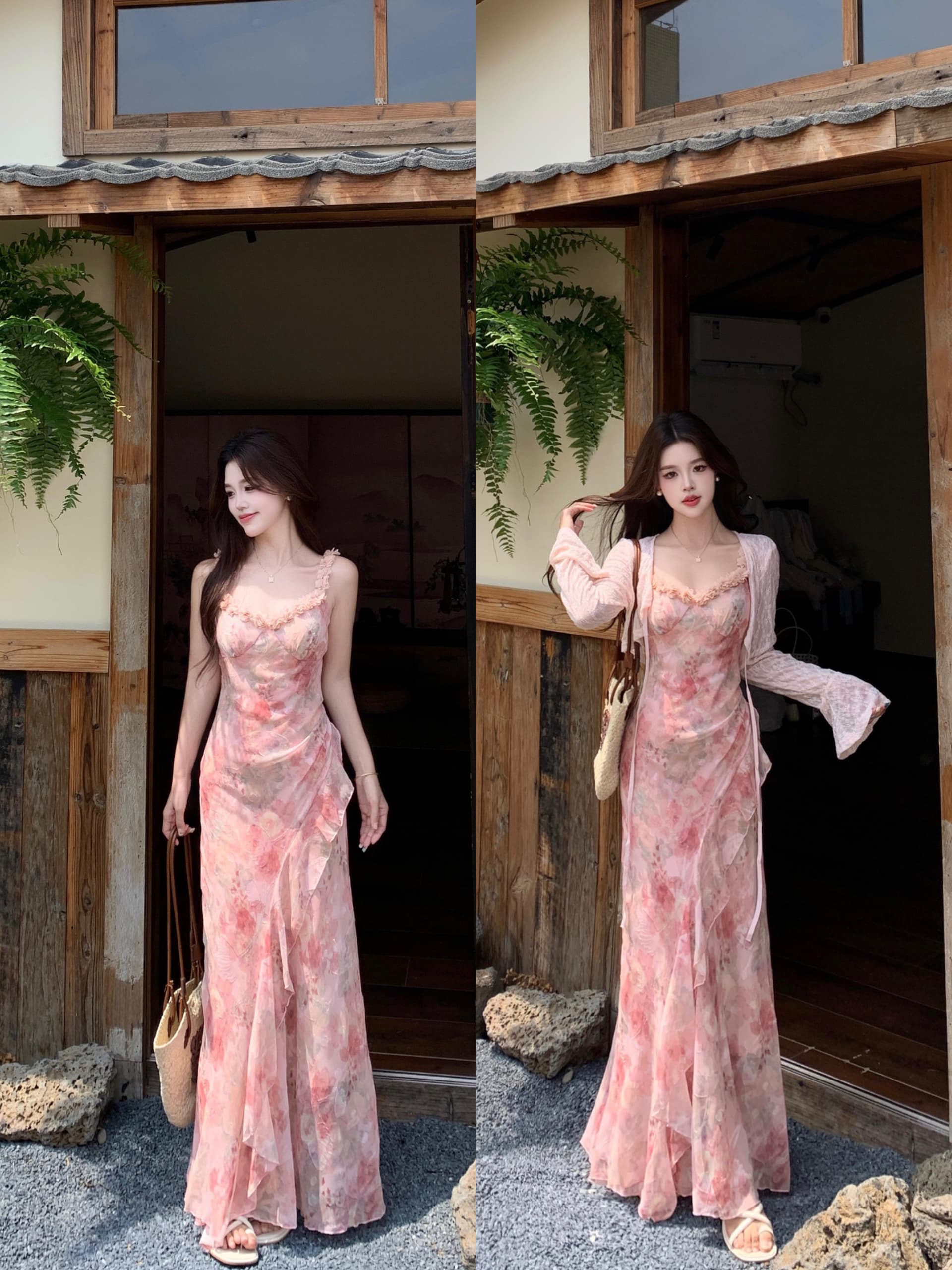 실사 빅 사이즈 2026 여름 새로운 몸매 가꾸기 슬림해 보이는 꽃 슬립 작은 꽃무늬 품격 슬림해 보이는 순수한 욕망 드레스