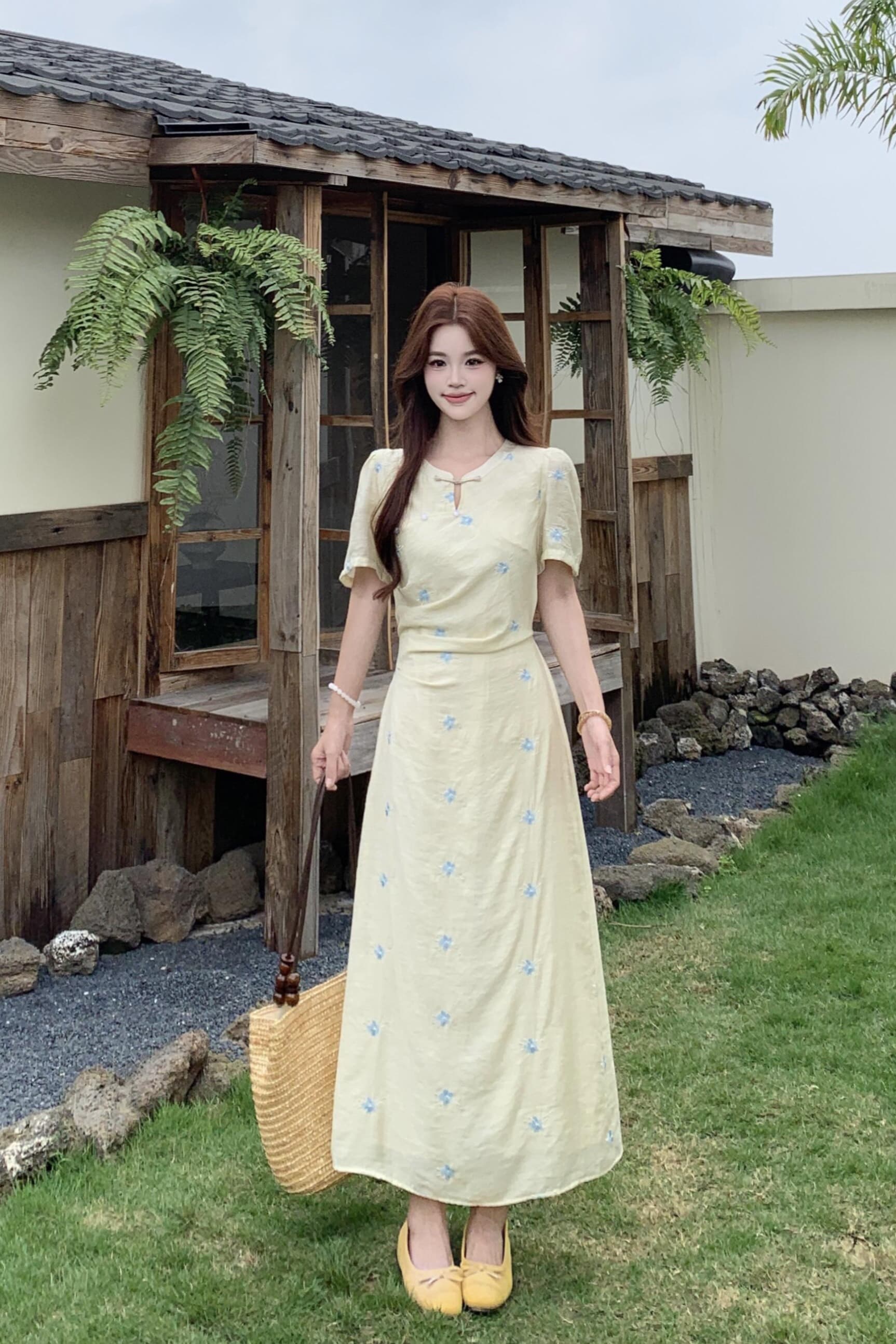 새로운 중식 국풍 치파오 여성 드레스 빅 사이즈 마이크로 지방 mm 슬림해 보이는 품격 레트로 반팔 치마 여름 새로운 이미지 6