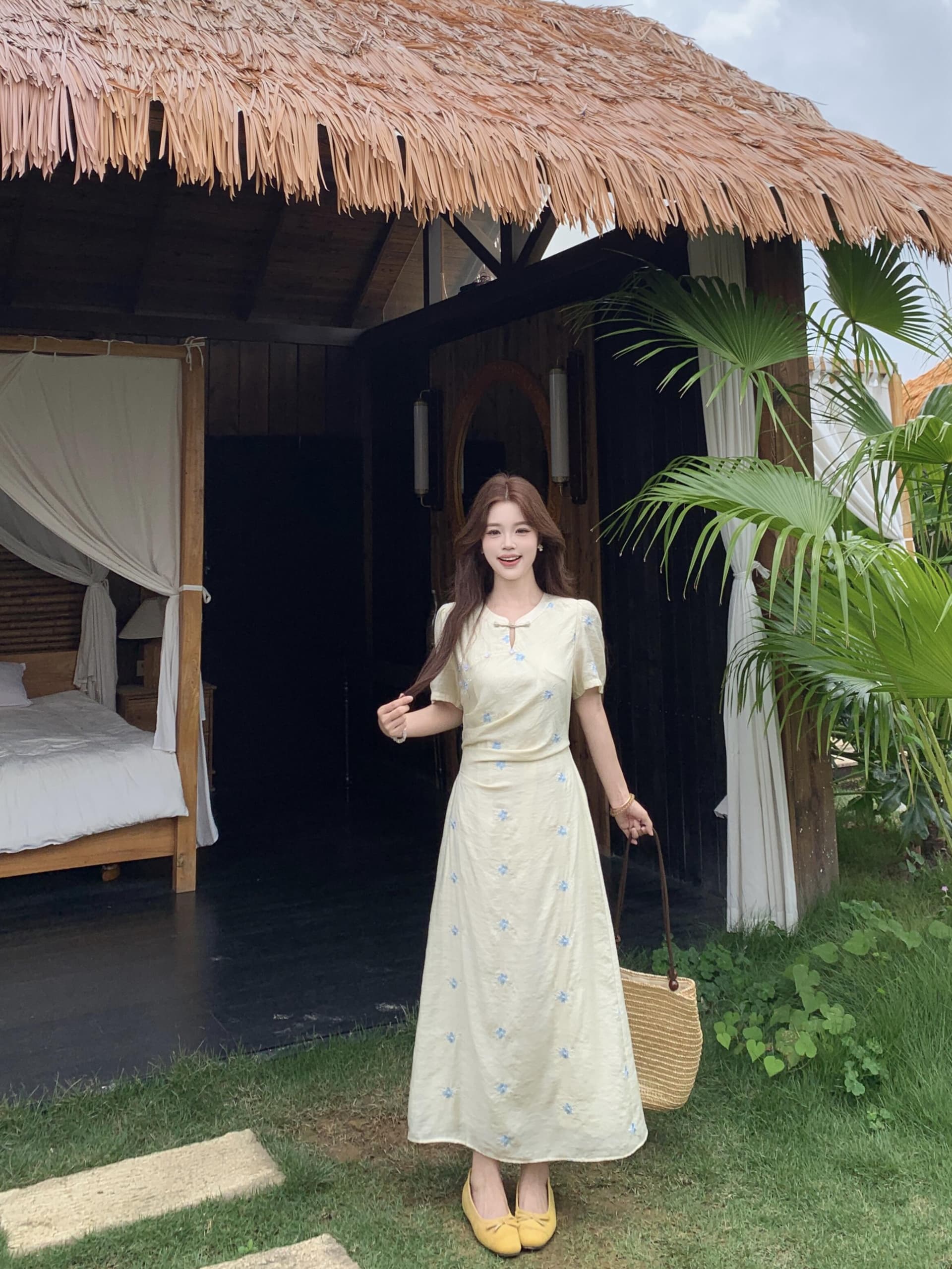 새로운 중식 국풍 치파오 여성 드레스 빅 사이즈 마이크로 지방 mm 슬림해 보이는 품격 레트로 반팔 치마 여름 새로운 상세 이미지 7