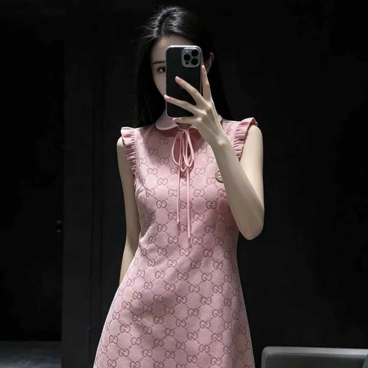 2026 여름 새로운 부드러운 바람 베이비 칼라 민소매 여성 드레스 여름 쇼트 스타일 레이스업 캐주얼 치마 이미지 5