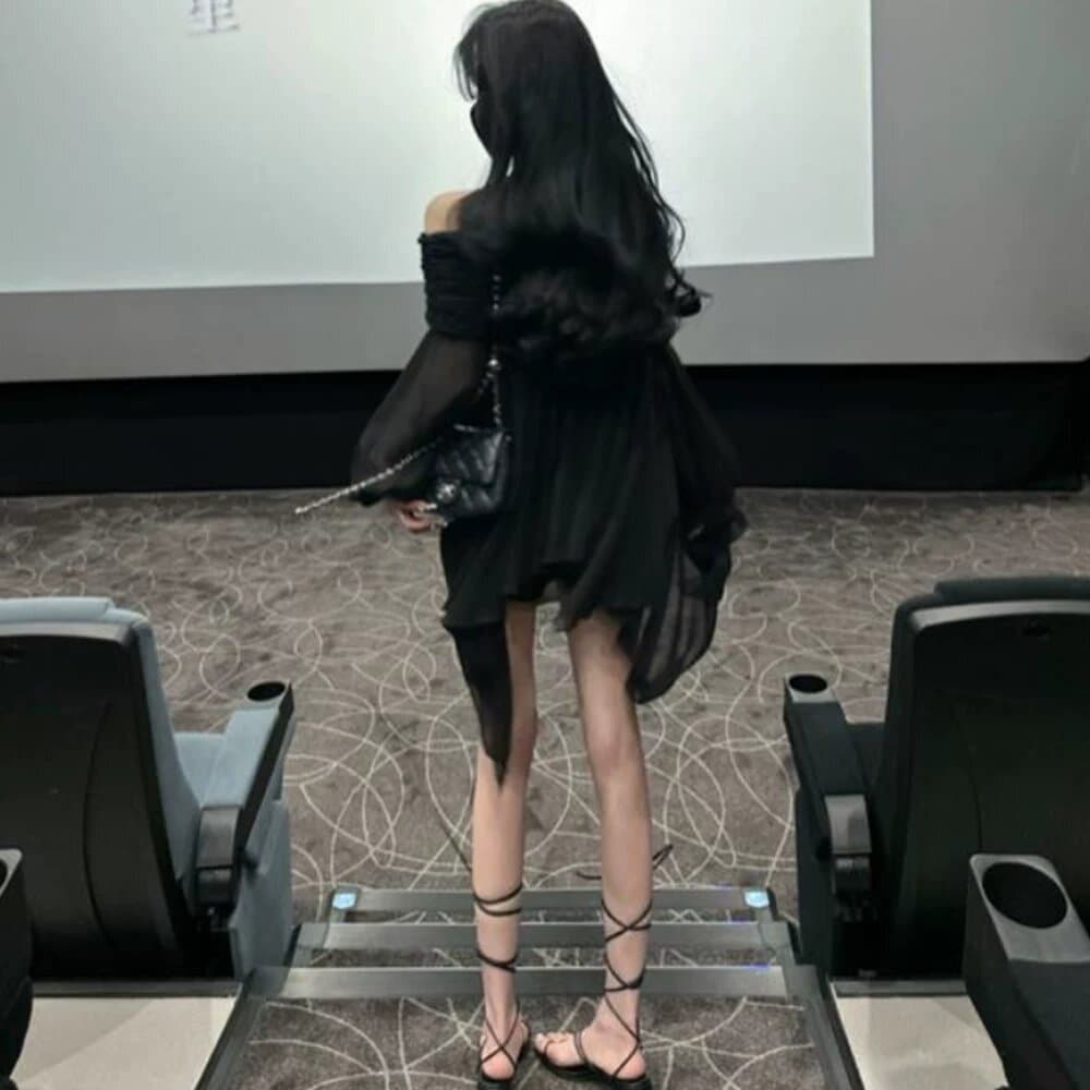 디자인 센스 불규칙 진주 실 오프숄더 맨위 여성 봄 여름 새로운 프랑스식 품격 프릴 화이트 셔츠 이미지 3
