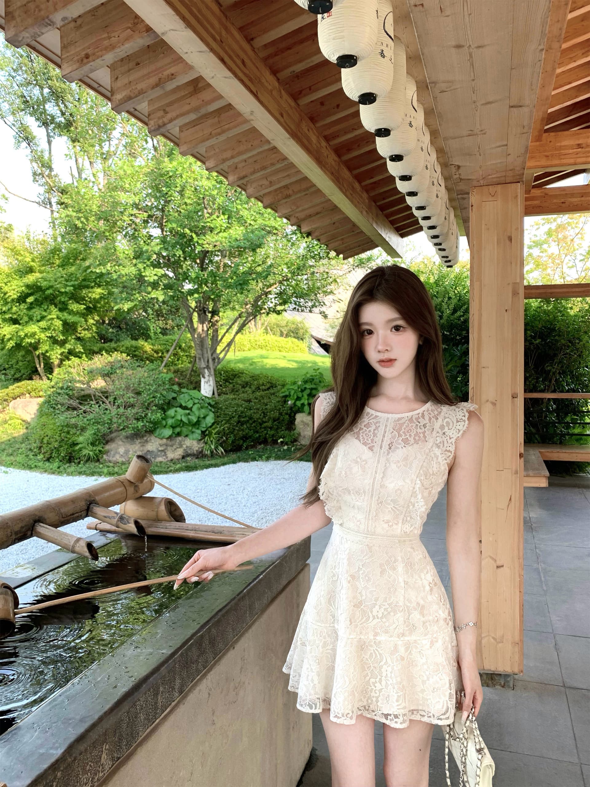 q 여자 집 6 18 차 휴식 빌리 에프 부드러운 자매 레이스 레이스 몸매 가꾸기 인어 꼬리 우산 진자 드레스 이미지 3